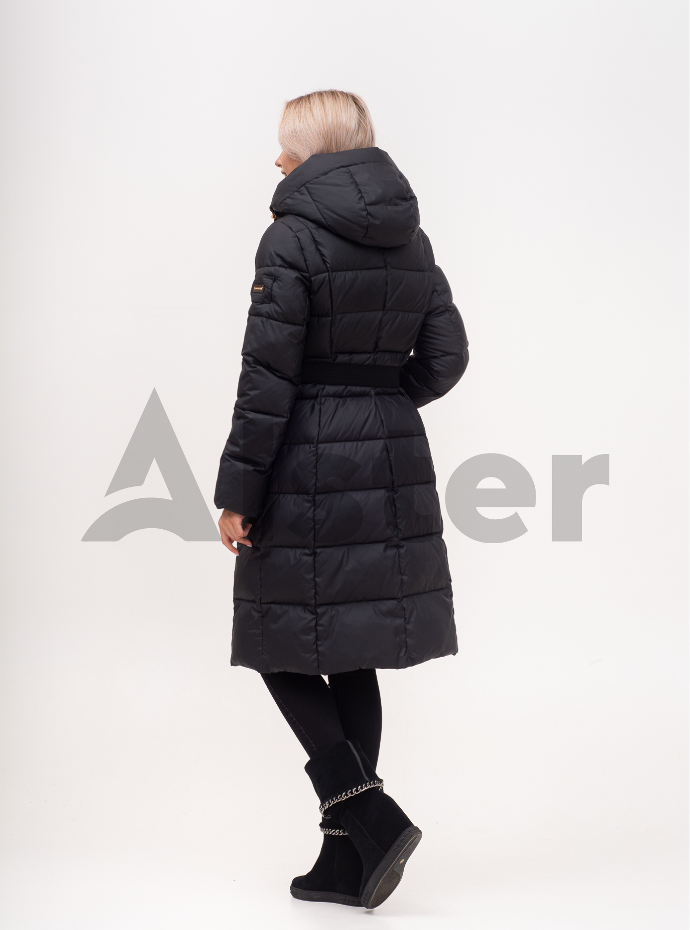 Куртка зимняя длинная с поясом Чёрный 2XL (01-N200528): фото - Alster.ua