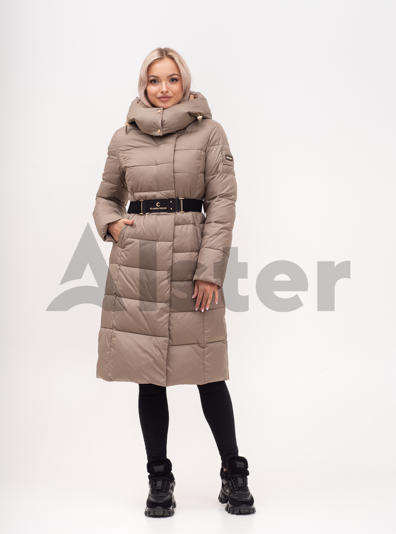 Куртка зимняя длинная с поясом Фисташковый 2XL (01-N200523): фото - Alster.ua