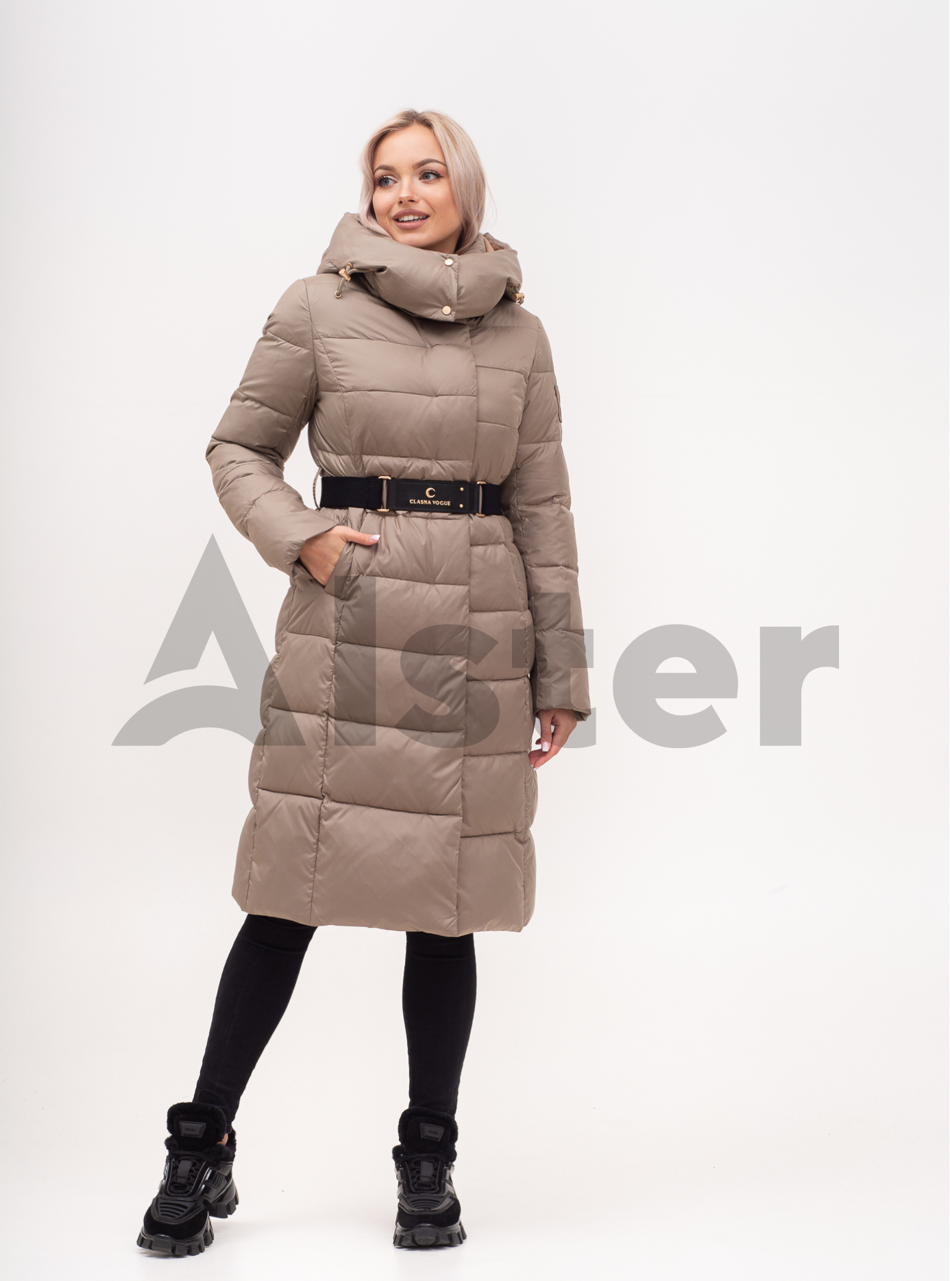 Куртка зимняя длинная с поясом Фисташковый 2XL (01-N200523): фото - Alster.ua