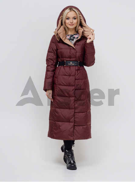 Пуховик зимний длинный с поясом CLASNA CW21D255DW