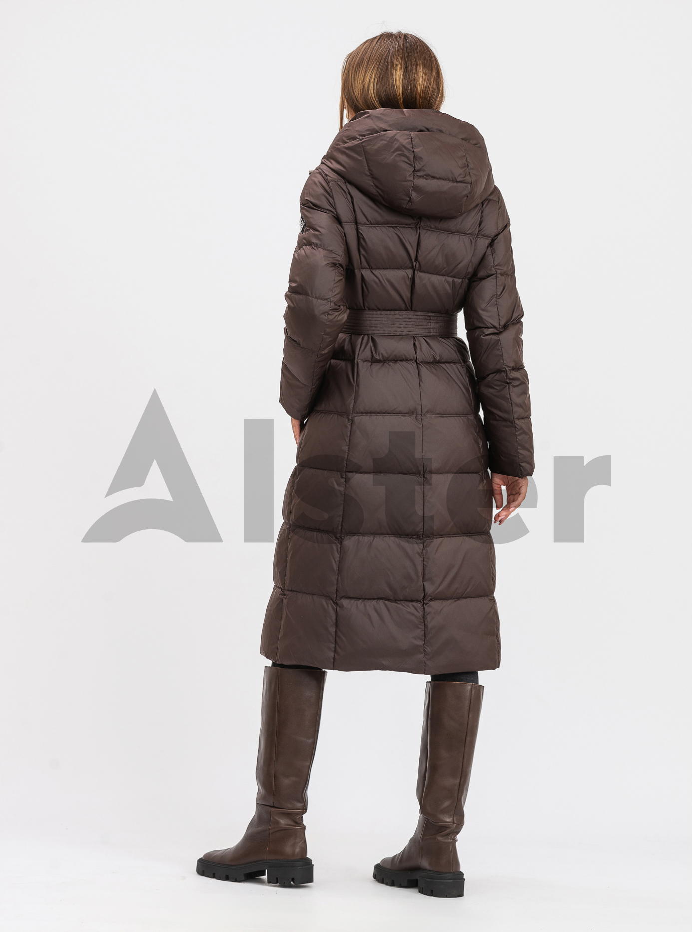 Женская зимняя куртка с поясом CLASNA Шоколадный 2XL (21D539CW-10): фото - Alster.ua