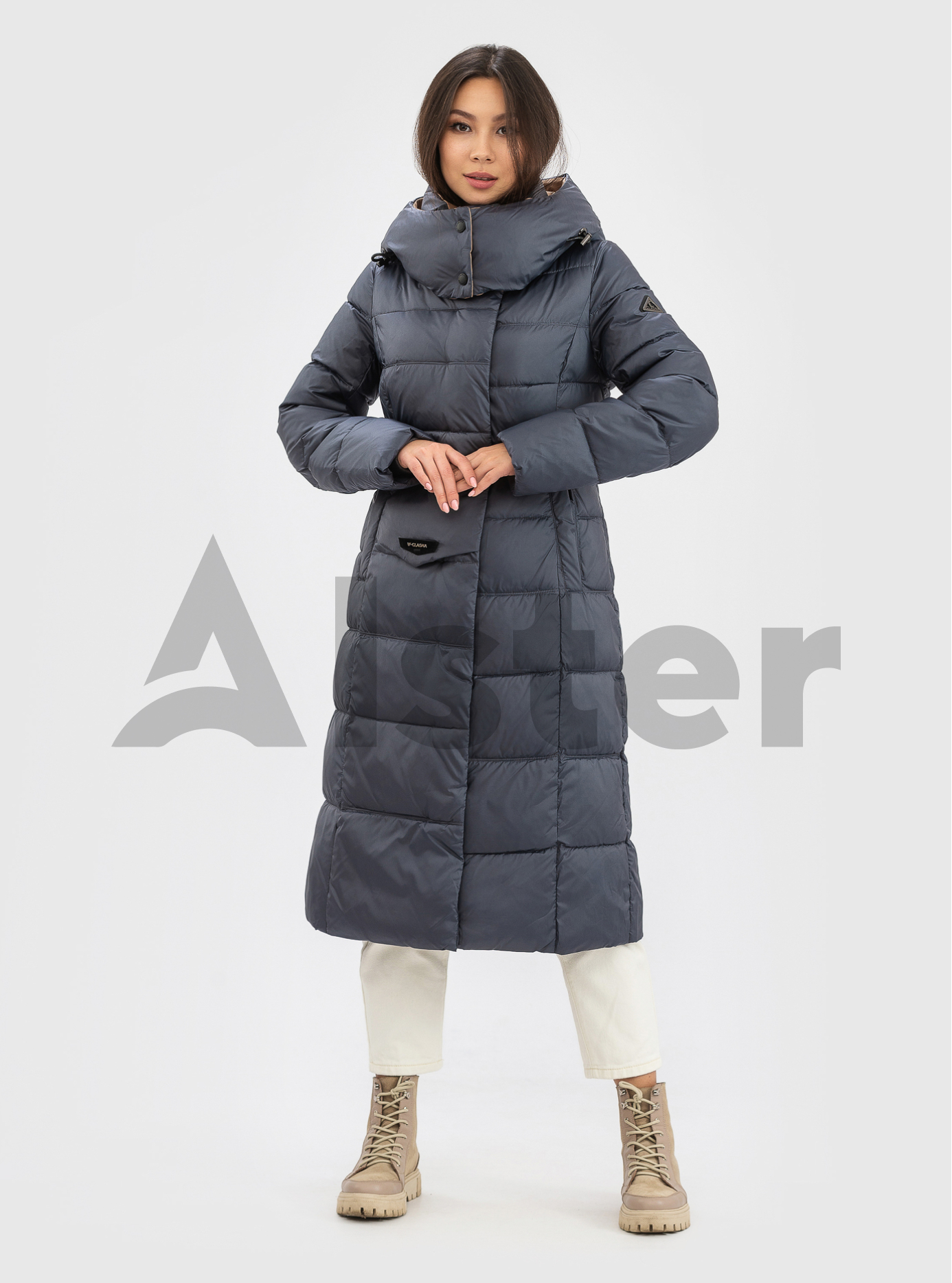 Женская зимняя куртка с поясом CLASNA Графитовый XL (21D539CW-14): фото - Alster.ua