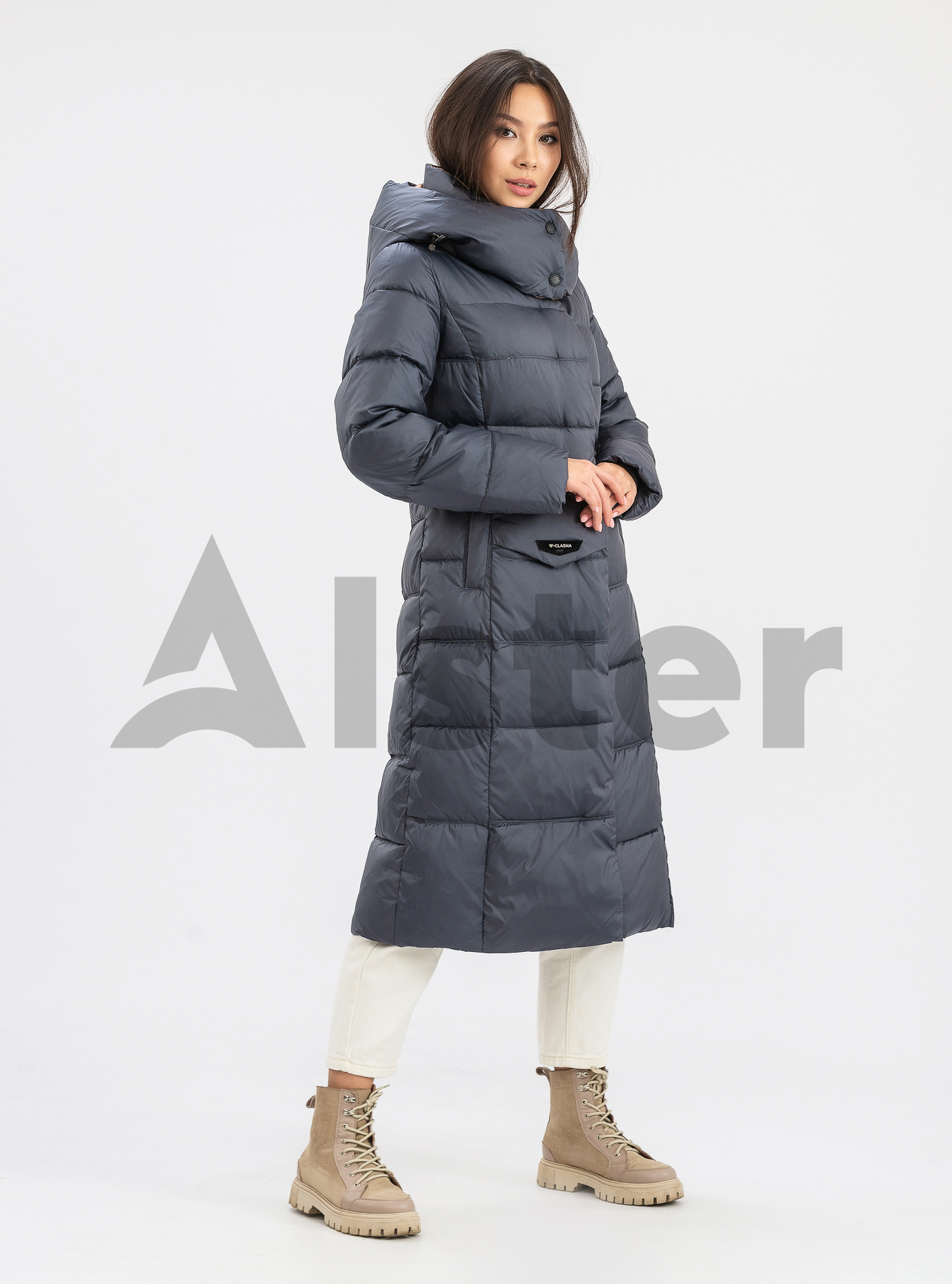 Женская зимняя куртка с поясом CLASNA Графитовый XL (21D539CW-14): фото - Alster.ua