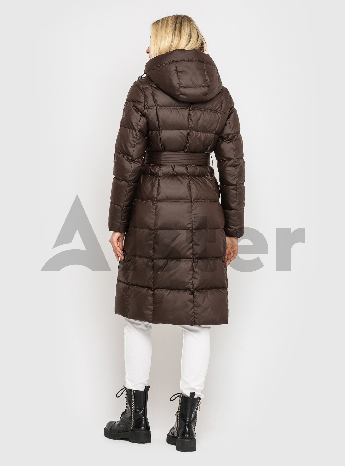 Женская зимняя куртка с поясом CLASNA Шоколадный 2XL (21D539CW-10): фото - Alster.ua