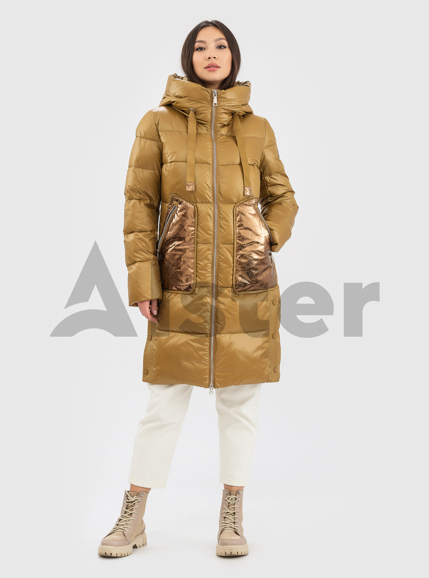 Женская зимняя куртка CLASNA Золото L (21D8090CW-18): фото - Alster.ua