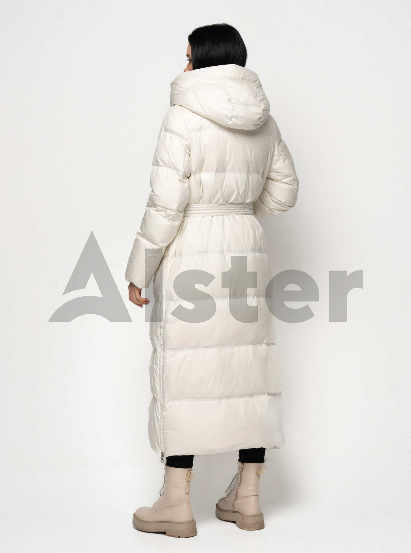 Длинный женский пуховик CLASNA 170 с капюшоном Молоко XL (23D170DW-19): фото - Alster.ua