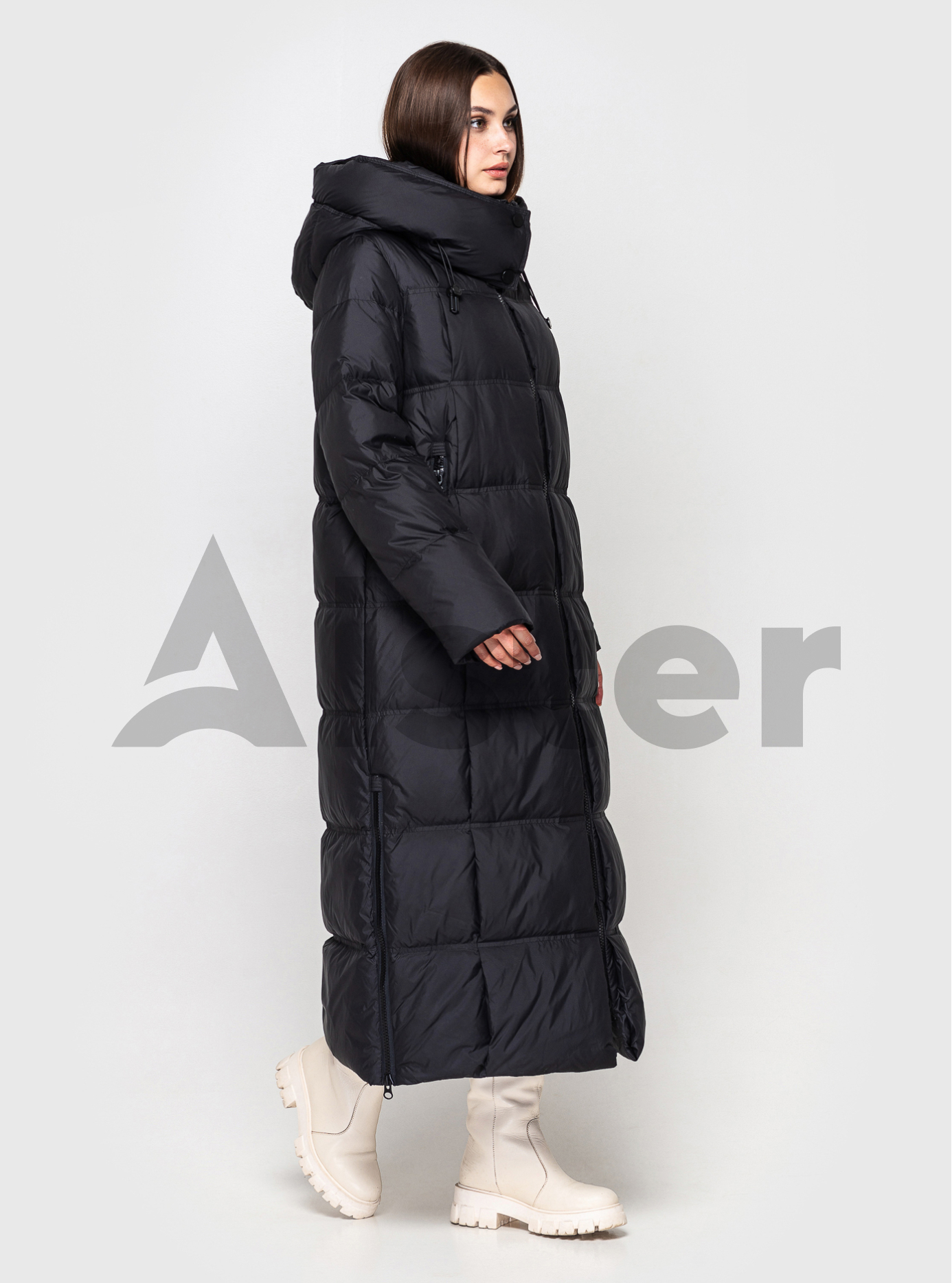 Длинный женский пуховик CLASNA 170 с капюшоном Чёрный XL (23D170DW-04): фото - Alster.ua Длинный женский пуховик CLASNA 170 с капюшоном Чёрный XL (23D170DW-04): фото - Alster.ua