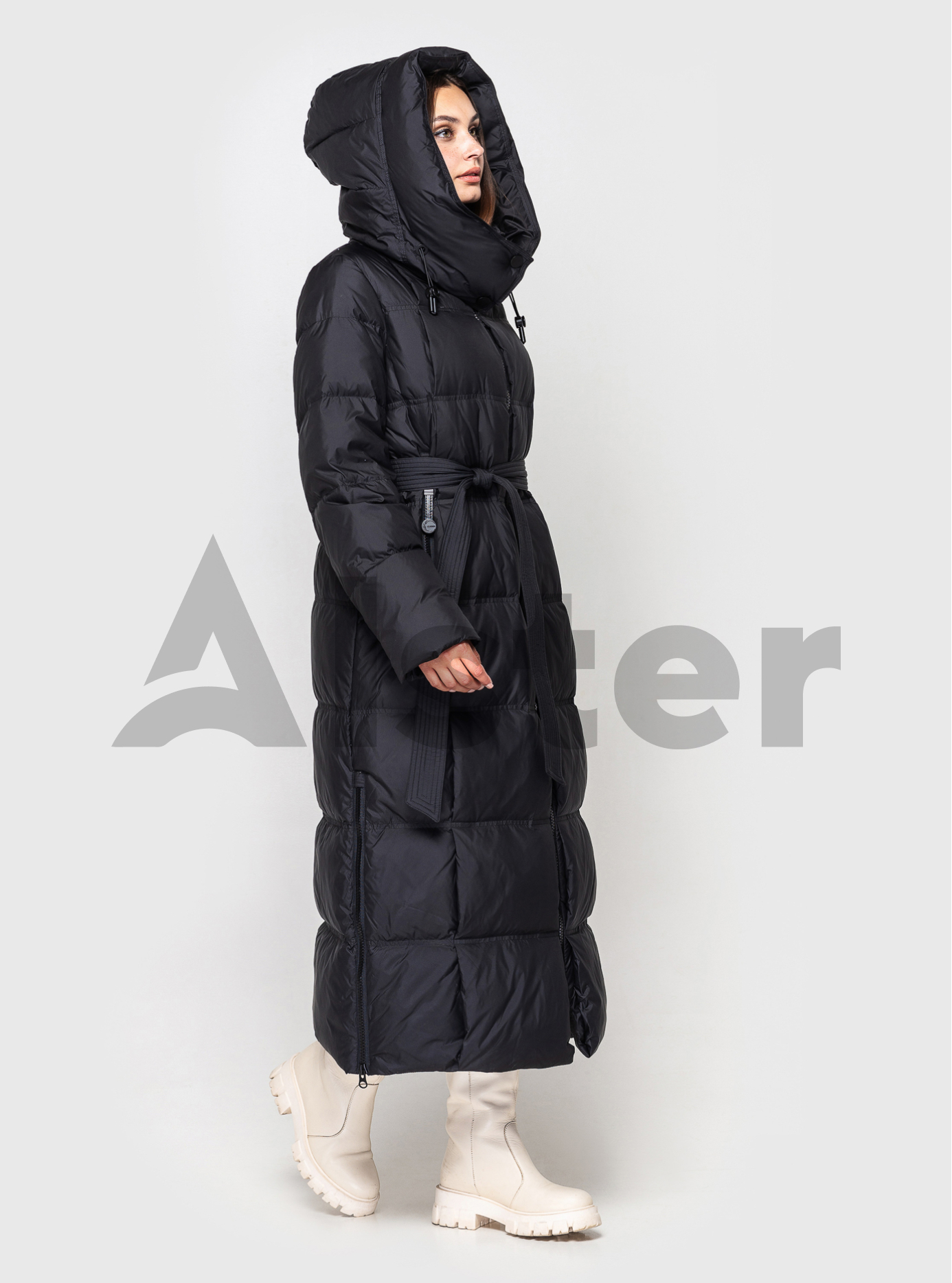 Длинный женский пуховик CLASNA 170 с капюшоном Чёрный XL (23D170DW-04): фото - Alster.ua Длинный женский пуховик CLASNA 170 с капюшоном Чёрный XL (23D170DW-04): фото - Alster.ua