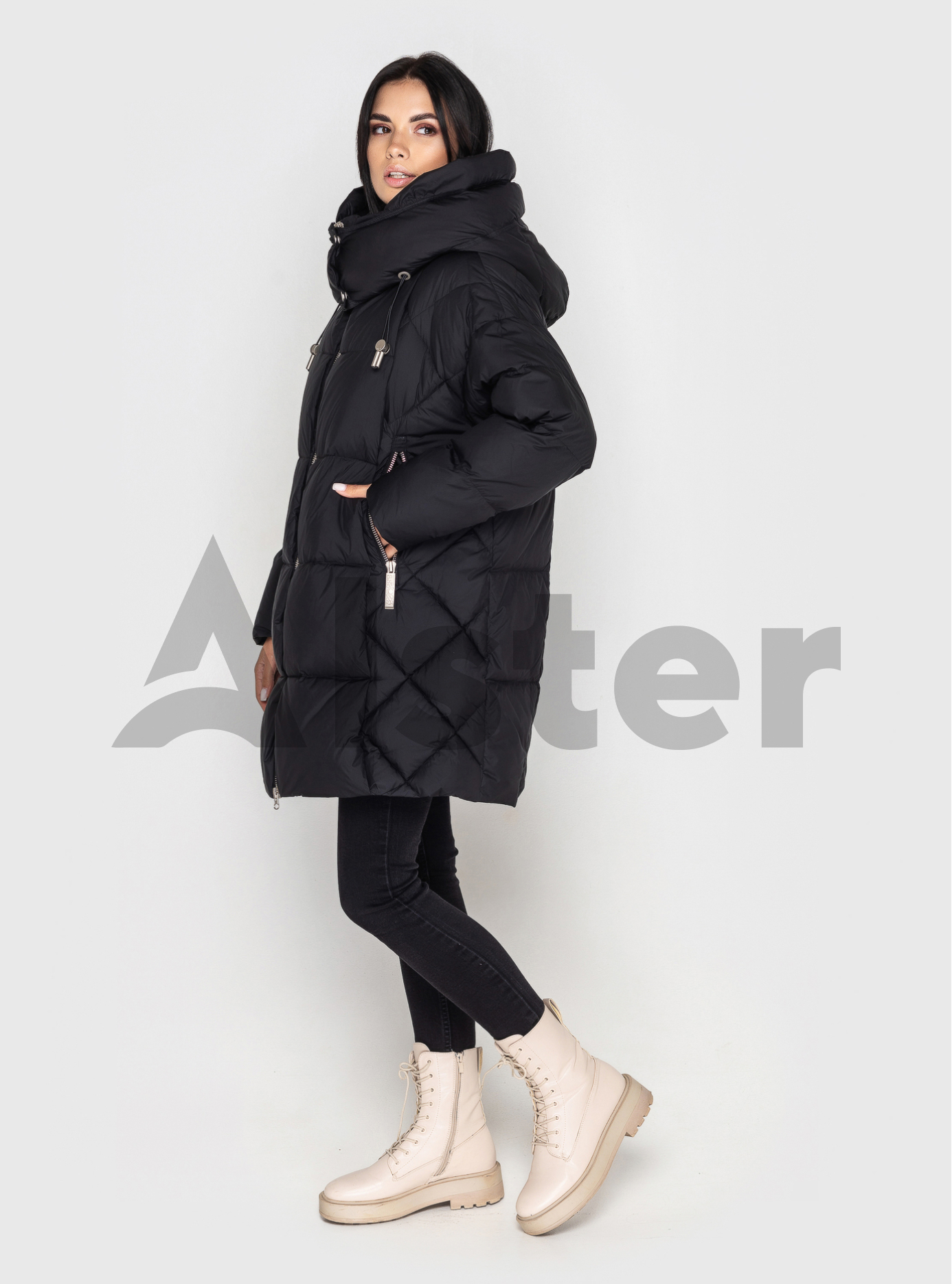 Женская зимняя куртка CLASNA 216 oversize Чёрный M (23D216DW-15): фото - Alster.ua