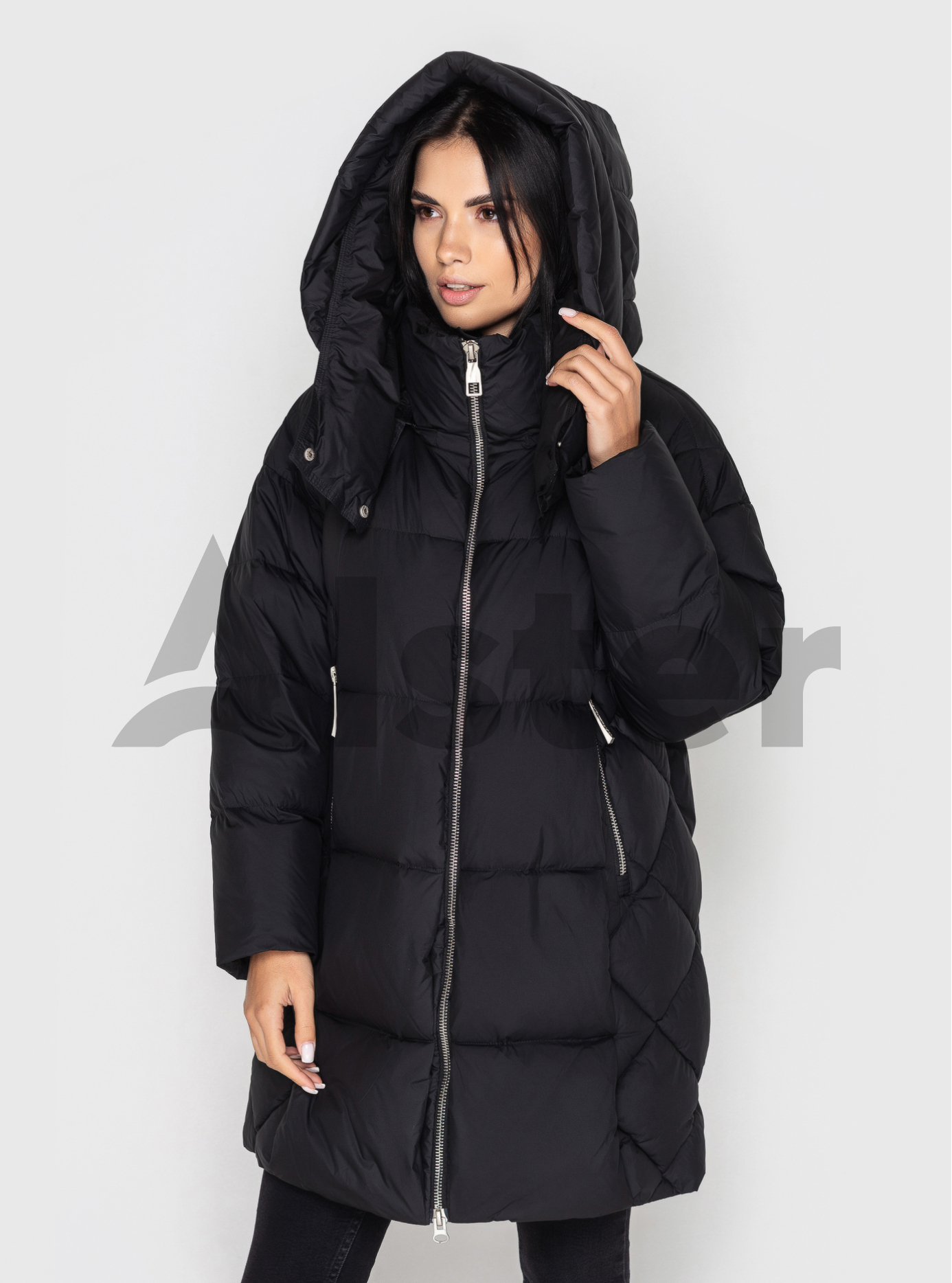 Женская зимняя куртка CLASNA 216 oversize Чёрный M (23D216DW-15): фото - Alster.ua