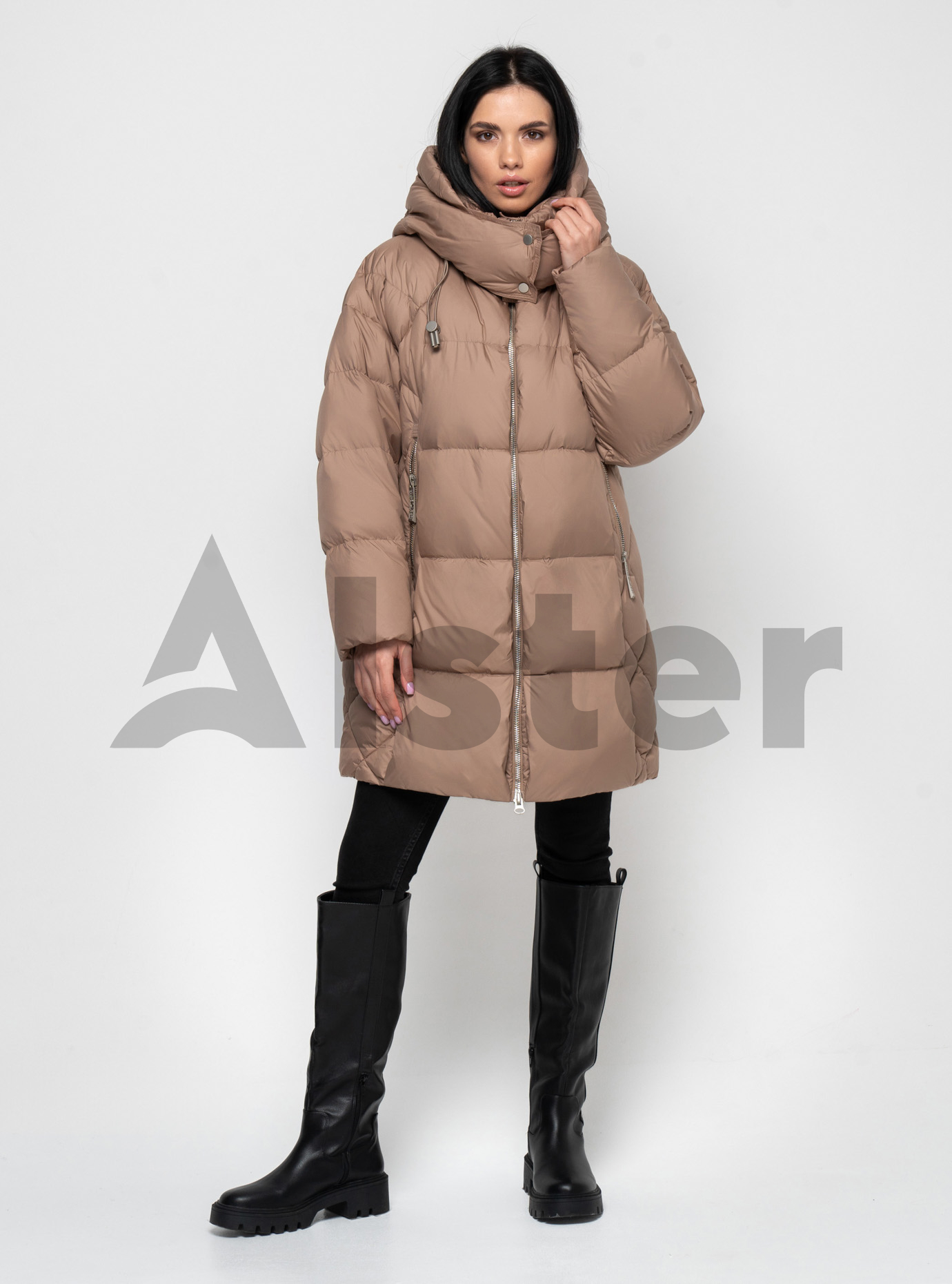Женская зимняя куртка CLASNA 216 oversize Карамель L (23D216DW-12): фото - Alster.ua