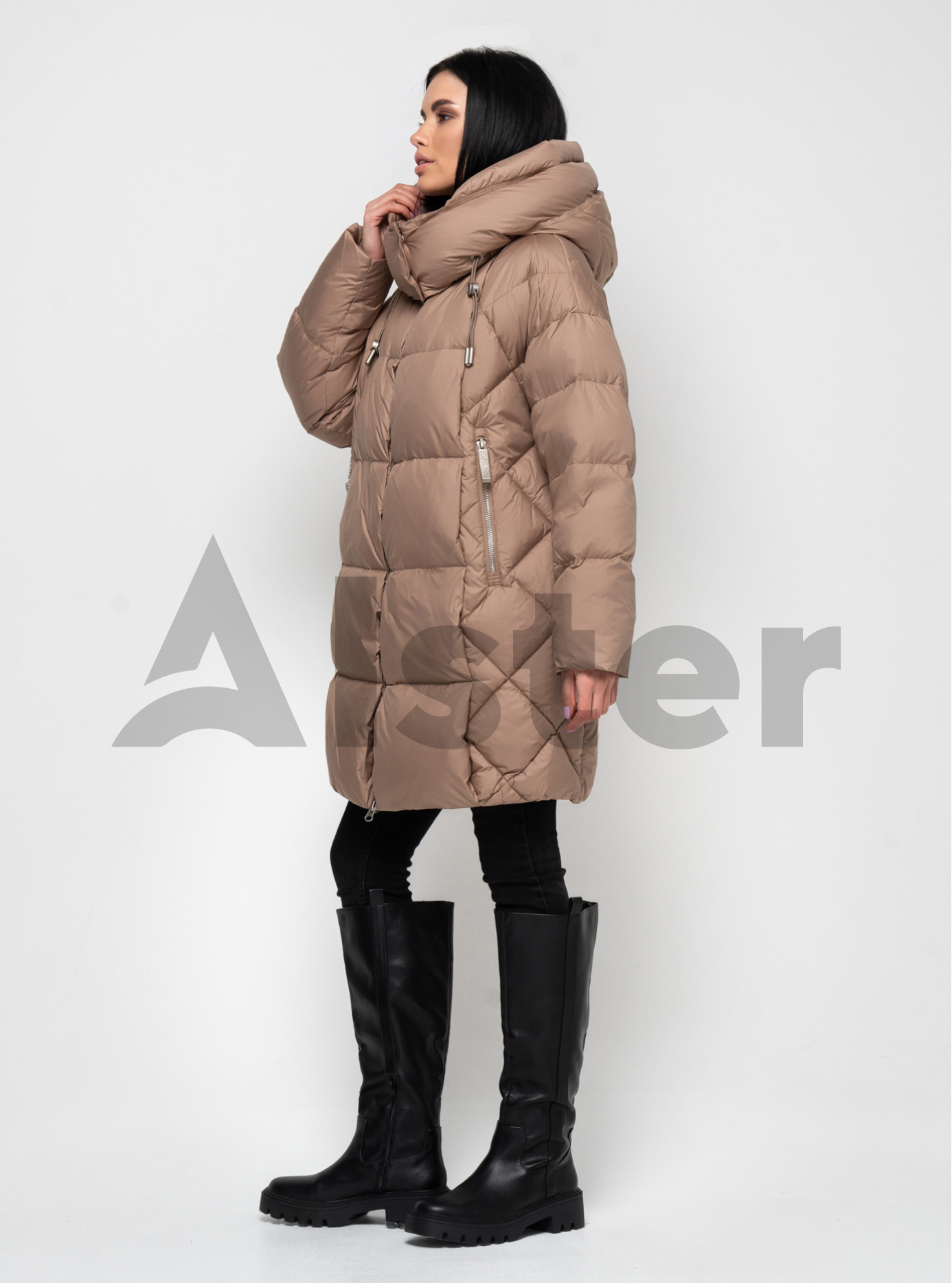 Женская зимняя куртка CLASNA 216 oversize Карамель L (23D216DW-12): фото - Alster.ua