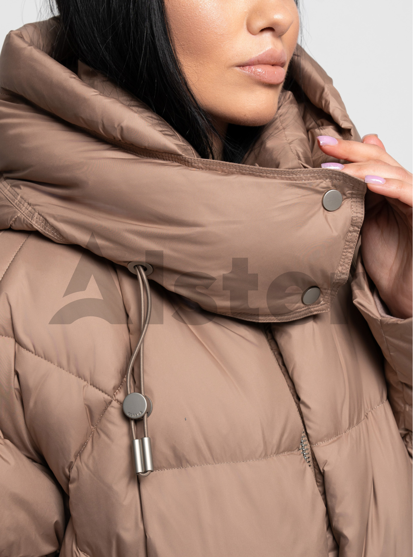 Женская зимняя куртка CLASNA 216 oversize Карамель L (23D216DW-12): фото - Alster.ua