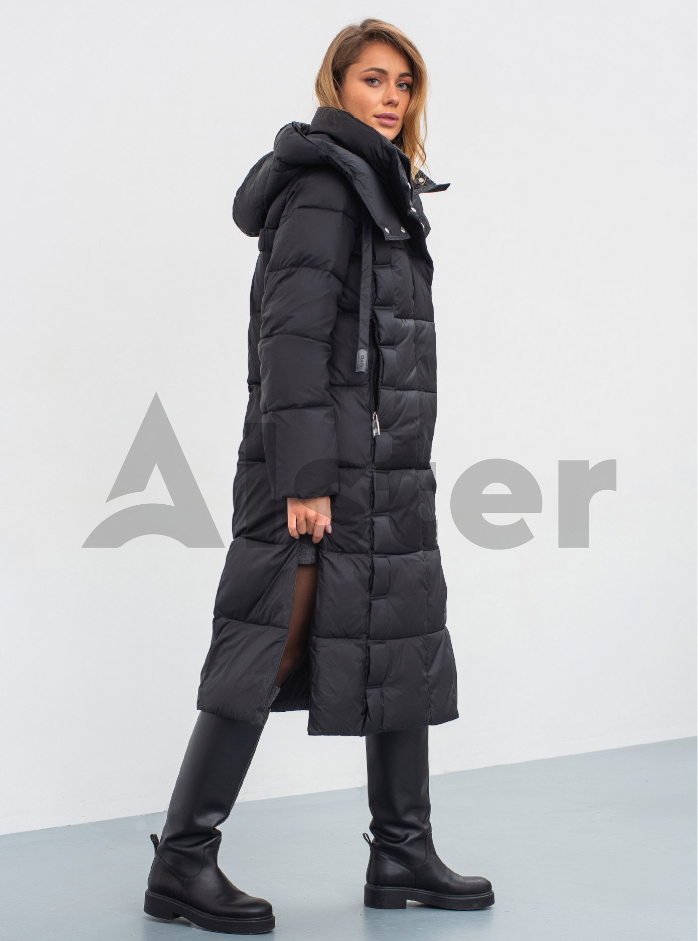 Женский зимний пуховик прямого фасона Clasna 395 Чёрный 2XL (23D395CW-25): фото - Alster.ua