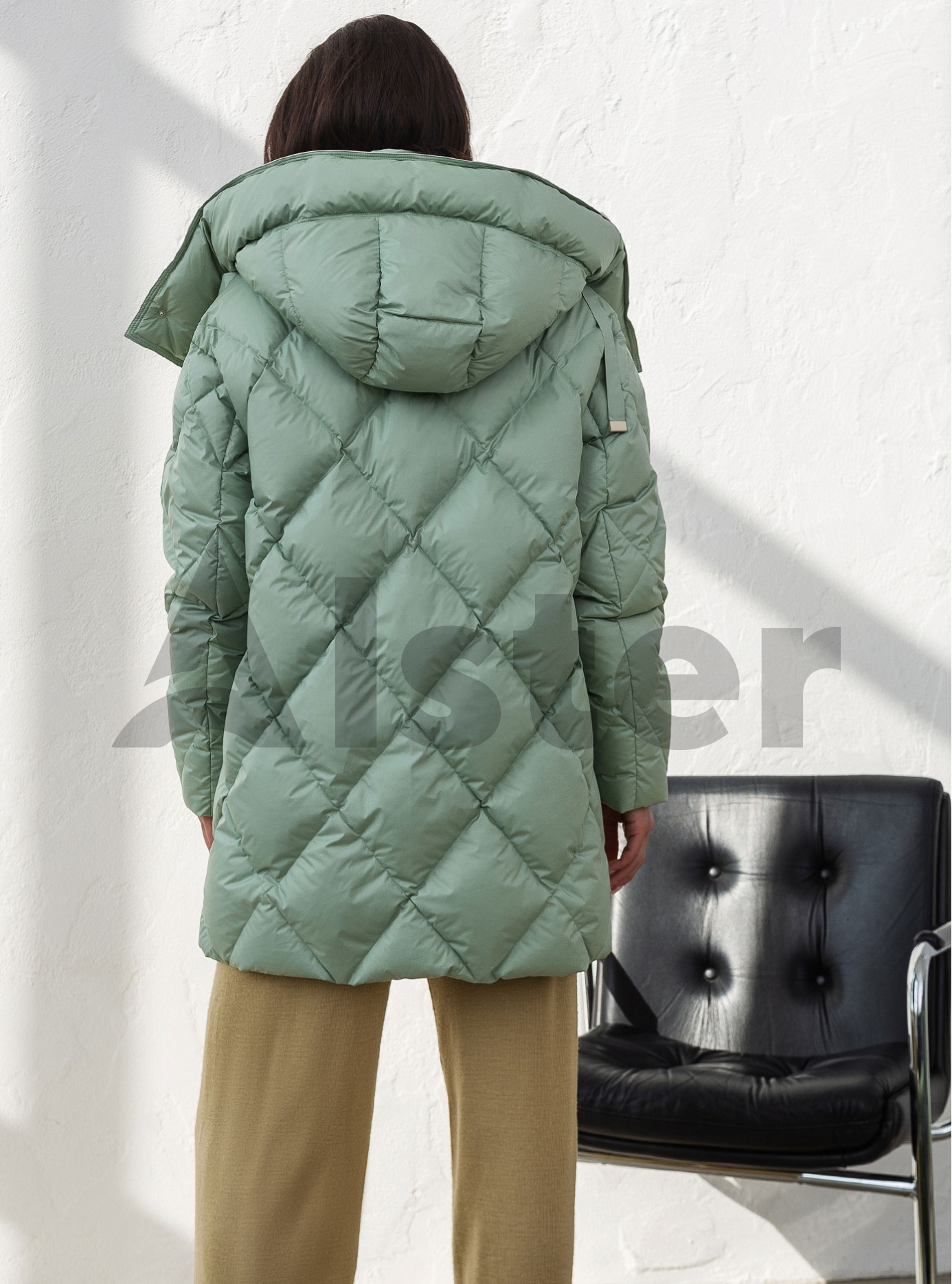 Женская стеганная куртка CLASNA 412 зимняя Светло-зелёный M (23D412CW-06): фото - Alster.ua