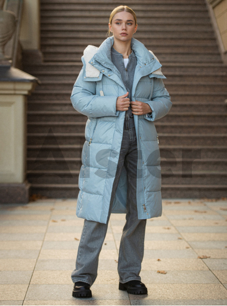 Женский зимний пуховик c экомехом Clasna 439