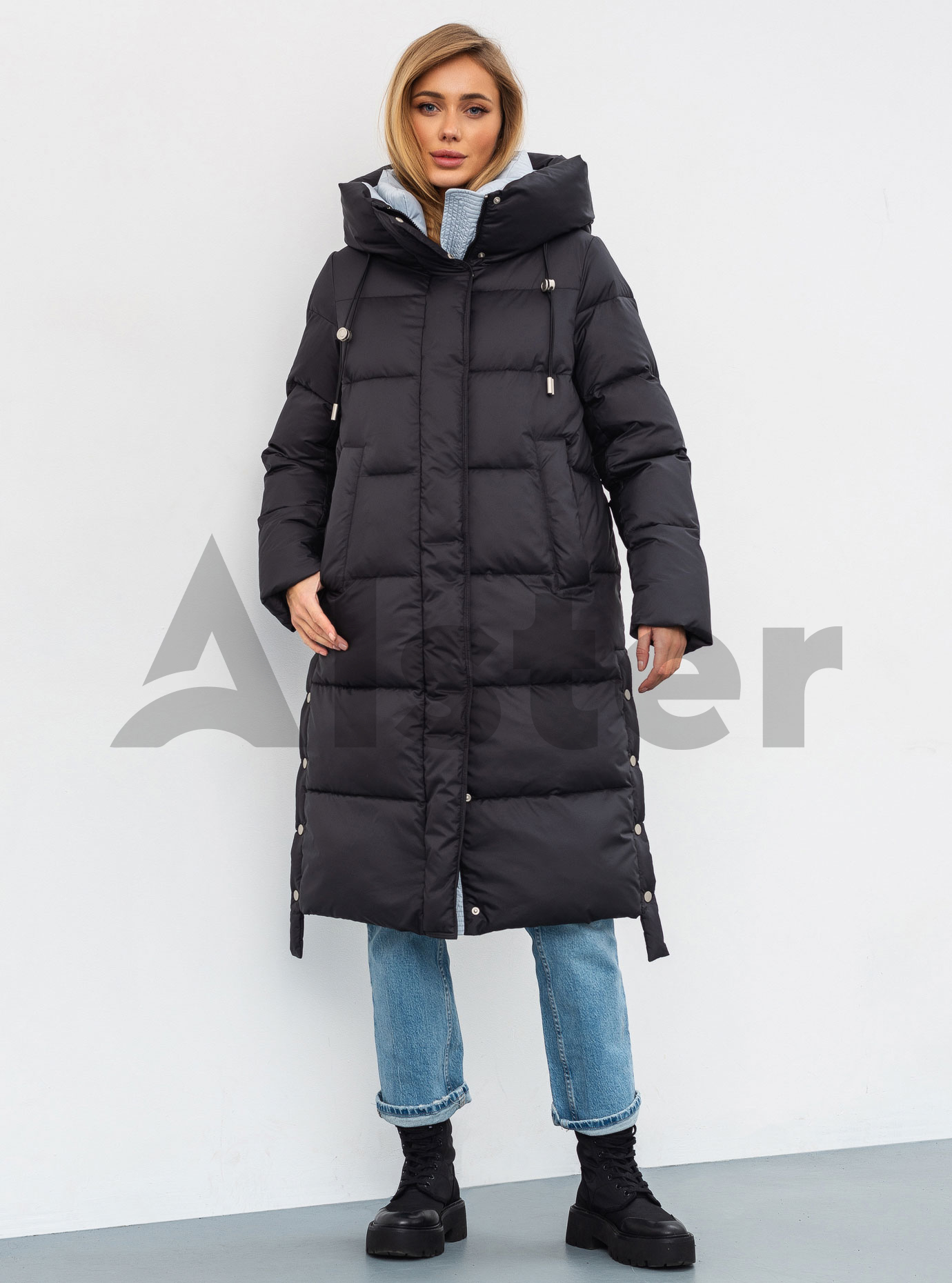 Женский пуховик прямого фасона Clasna 473 Чёрный 2XL (23D473CW-10): фото - Alster.ua