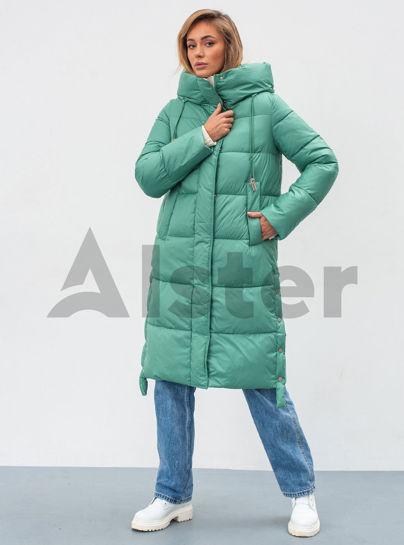 Женский пуховик прямого фасона Clasna 473 Мята 2XL (23D473CW-05): фото - Alster.ua
