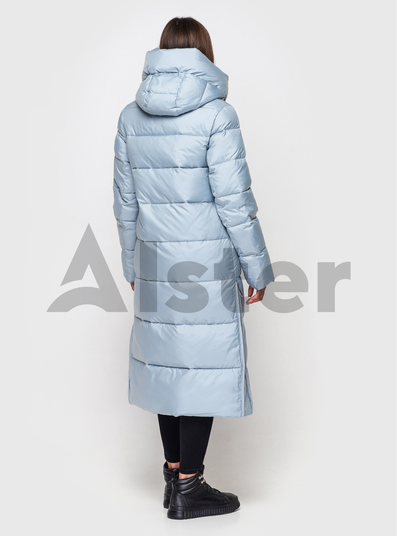Женский длинный пуховик Clasna 520 Серо-голубой 2XL (22D520CW-10): фото - Alster.ua