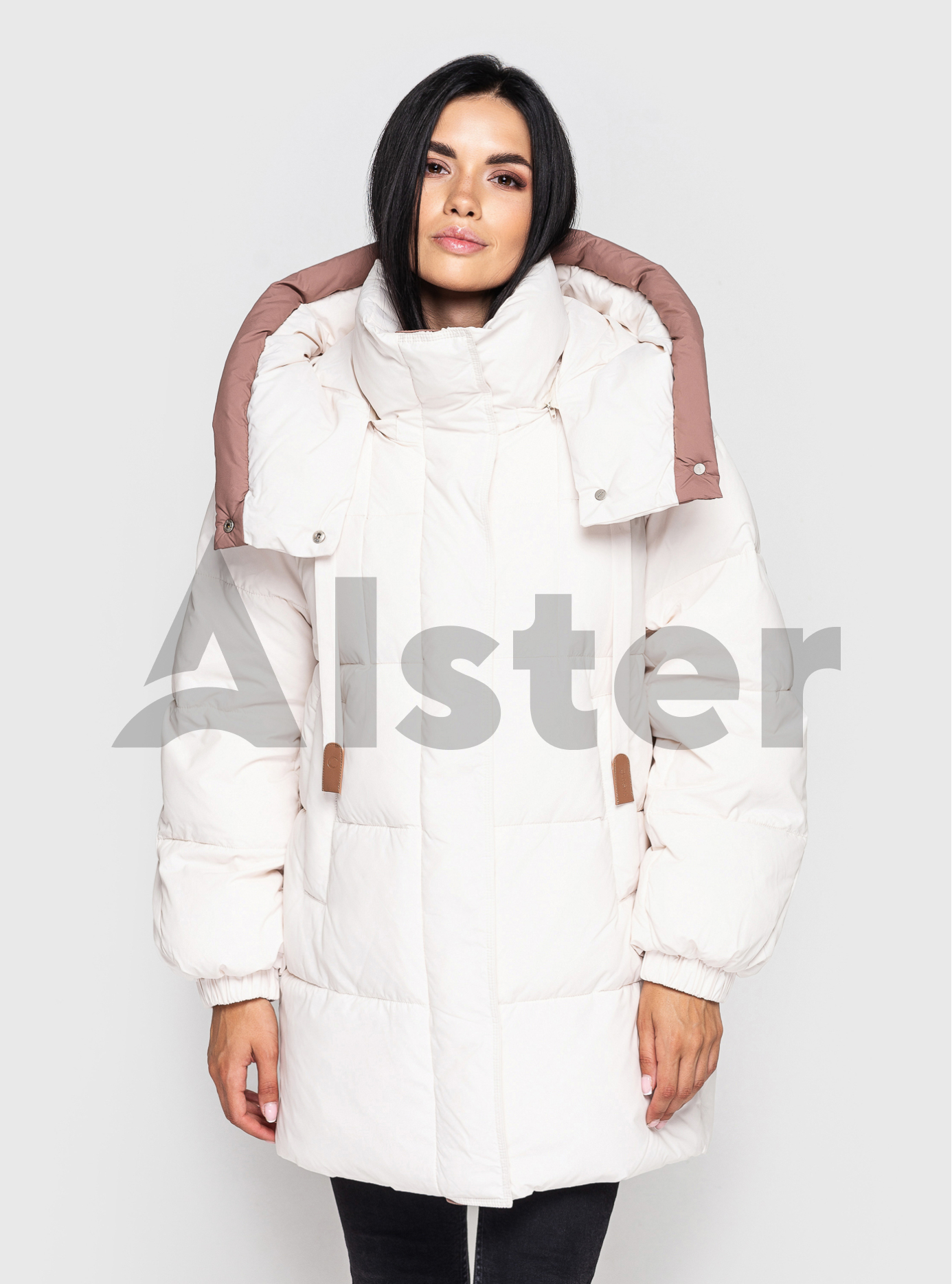 Женская oversize куртка CLASNA 648 зимняя Молоко M (23D648CW-14): фото - Alster.ua