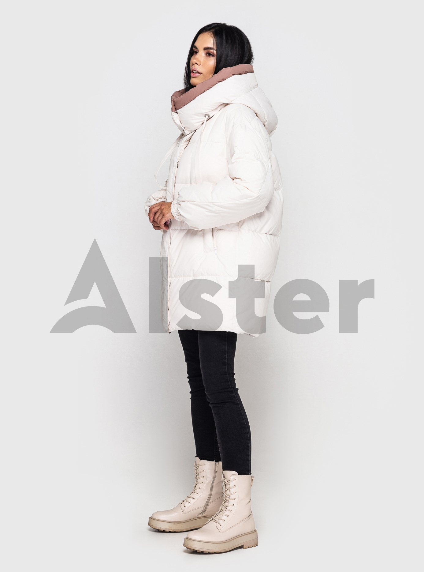 Женская oversize куртка CLASNA 648 зимняя Молоко M (23D648CW-14): фото - Alster.ua