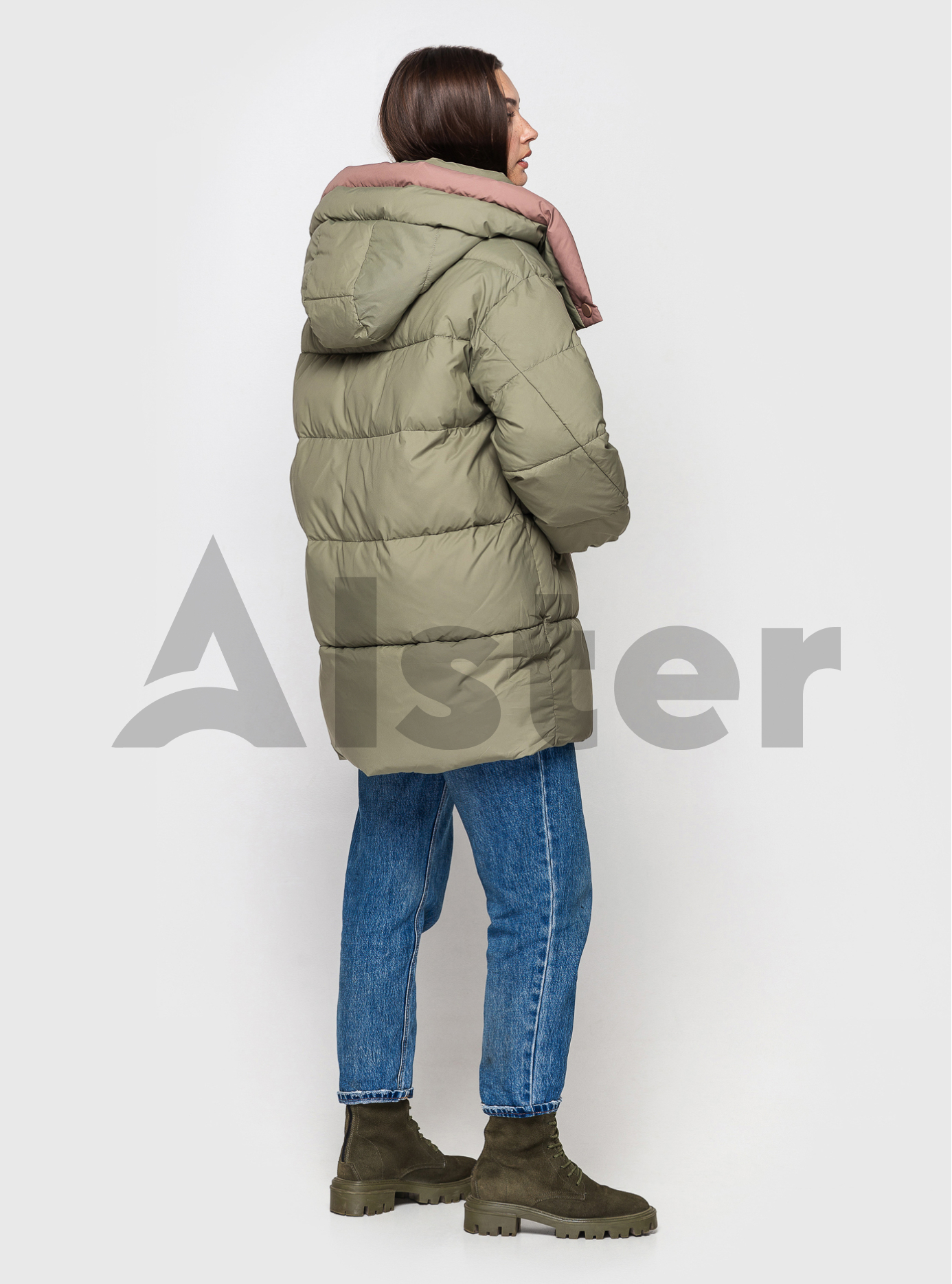 Женская oversize куртка CLASNA 648 зимняя Хаки M (23D648CW-10): фото - Alster.ua