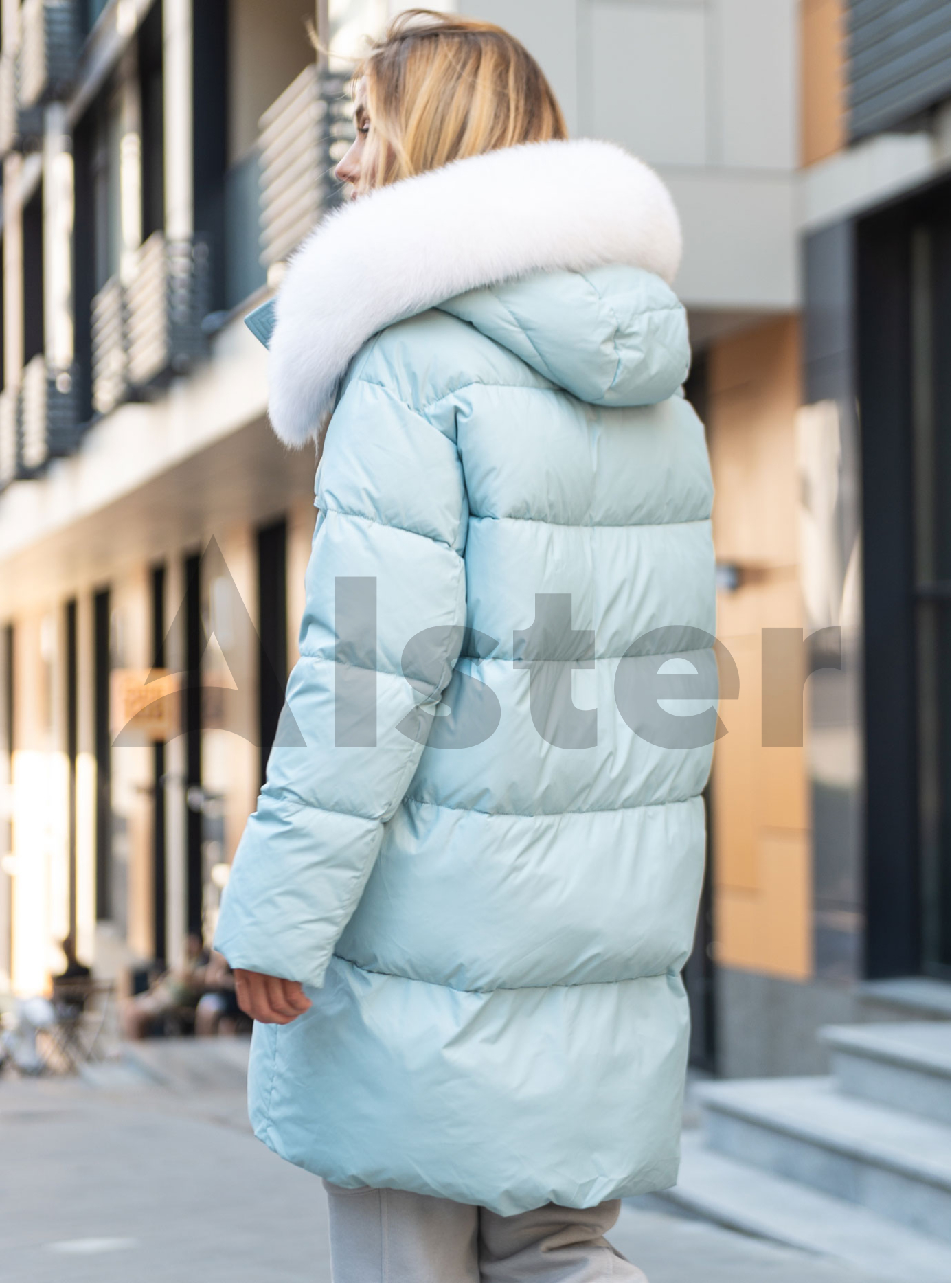 Зимняя женская куртка CLASNA 717 с натуральным мехом Бирюзовый XL (23D717CP-08): фото - Alster.ua