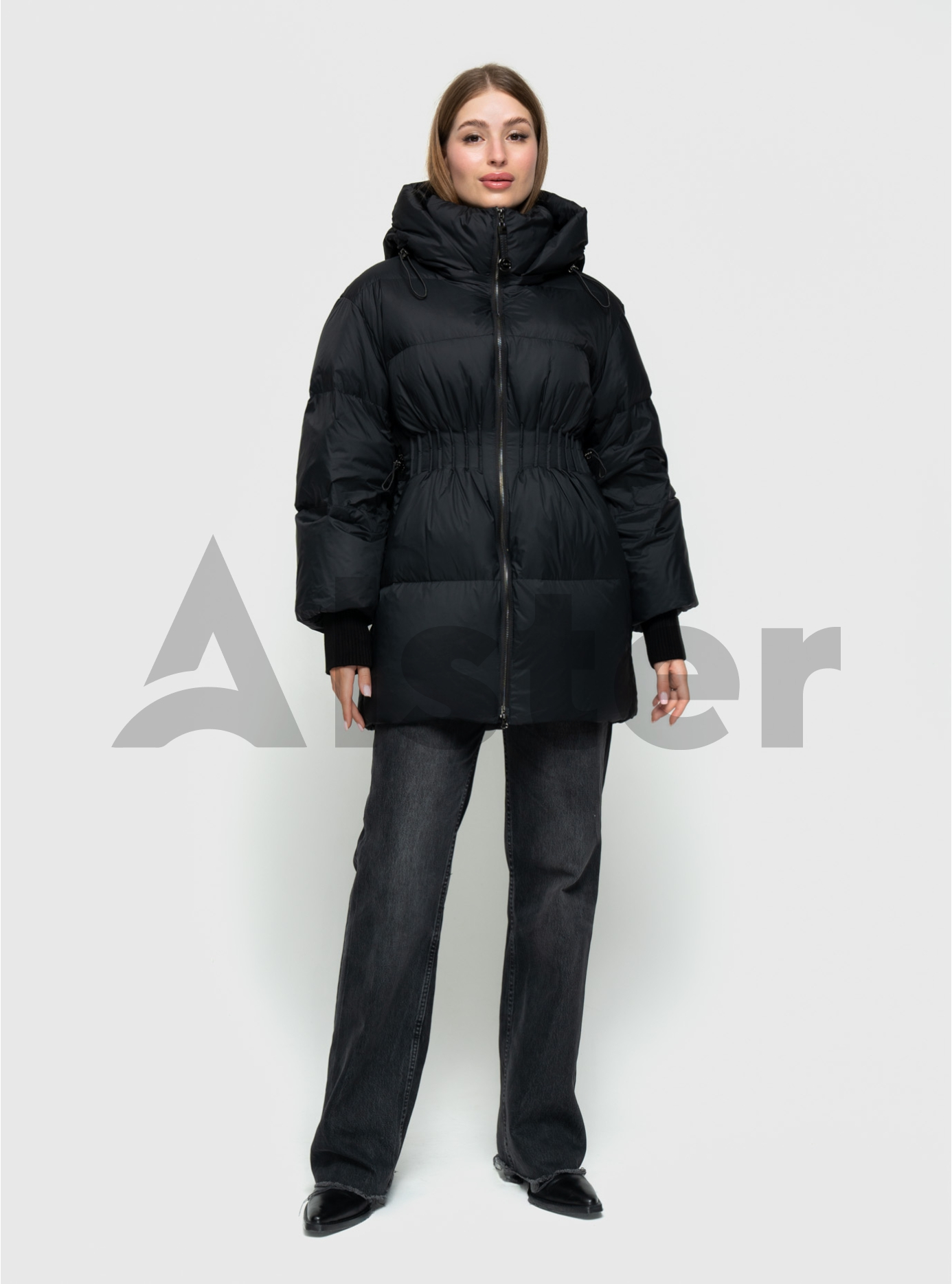 Женская зимняя куртка Clasna 718 с кулисой Чёрный S (24D718DW-07): фото - Alster.ua