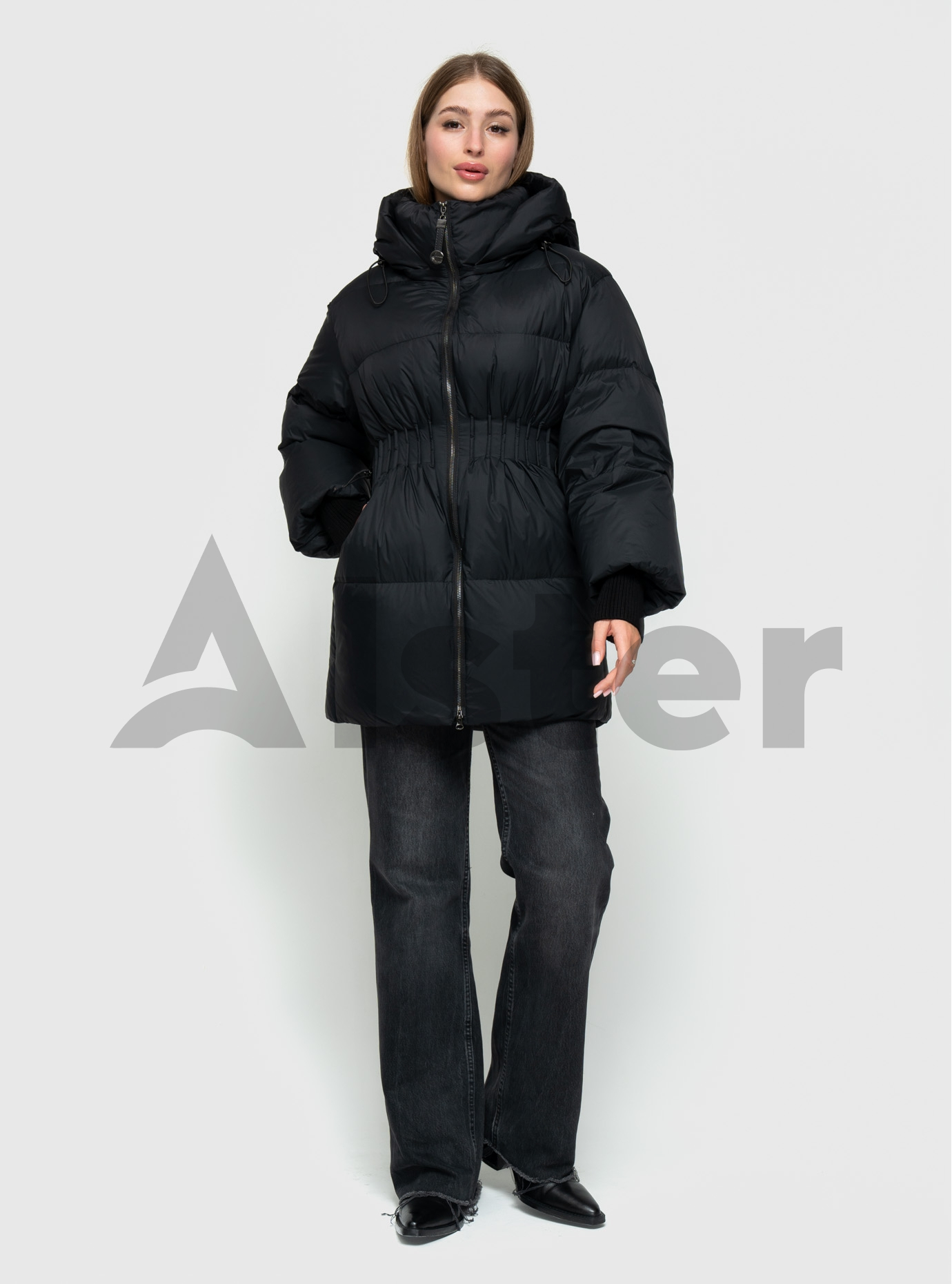 Женская зимняя куртка Clasna 718 с кулисой Чёрный S (24D718DW-07): фото - Alster.ua