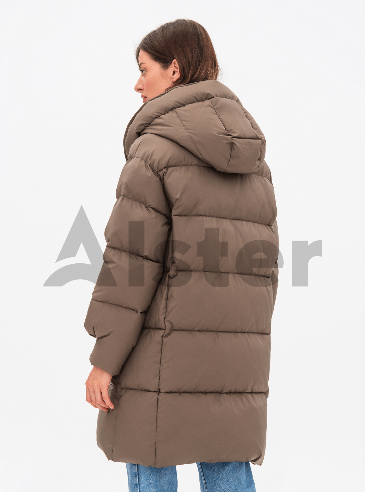 Женский зимний пуховик Clasna 688 средней длины Светло-оливковый L (24D688DW-08): фото - Alster.ua