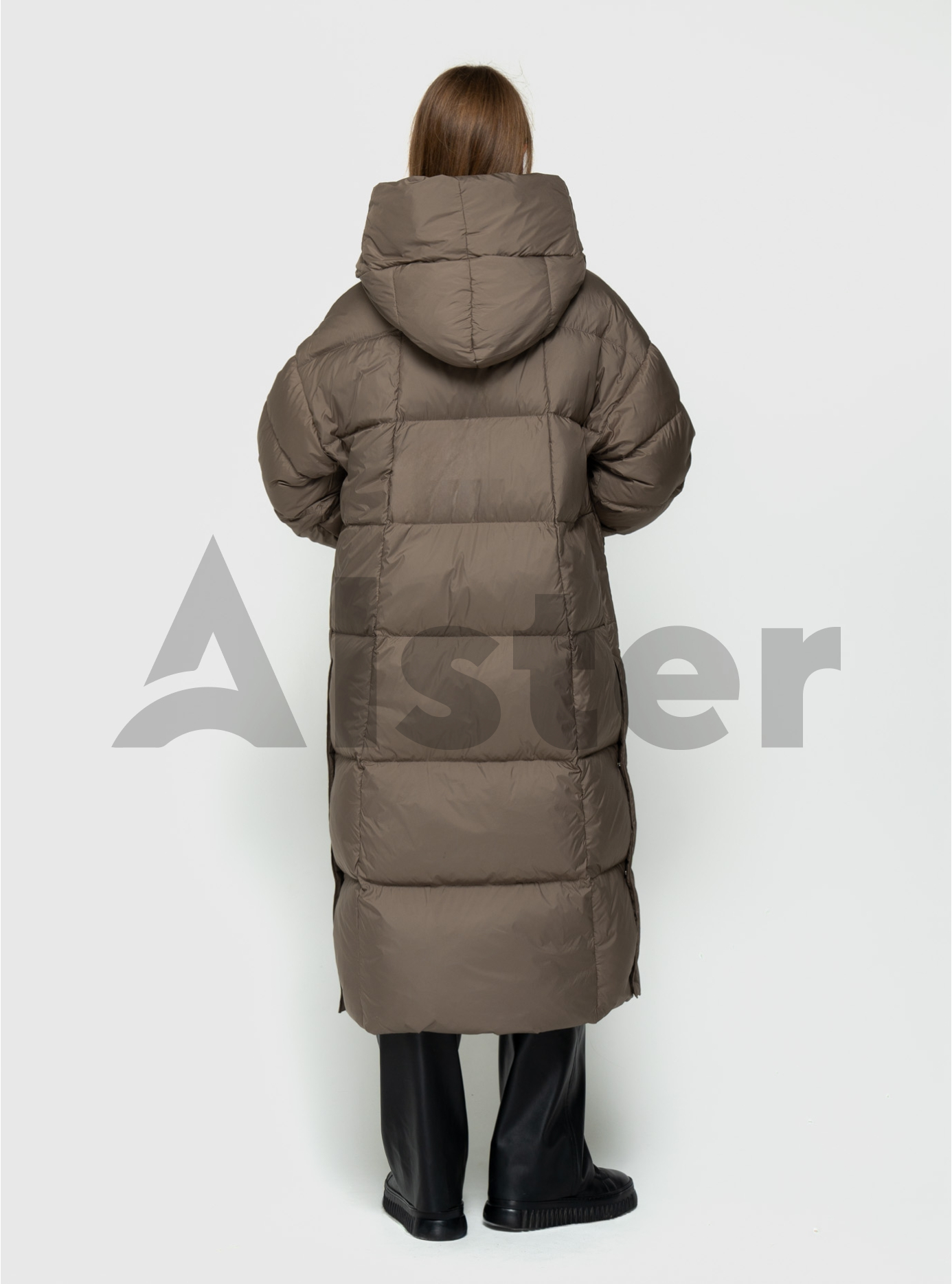 Женский зимний длинный пуховик Clasna 805 Светло-оливковый S (24D805DW-04): фото - Alster.ua