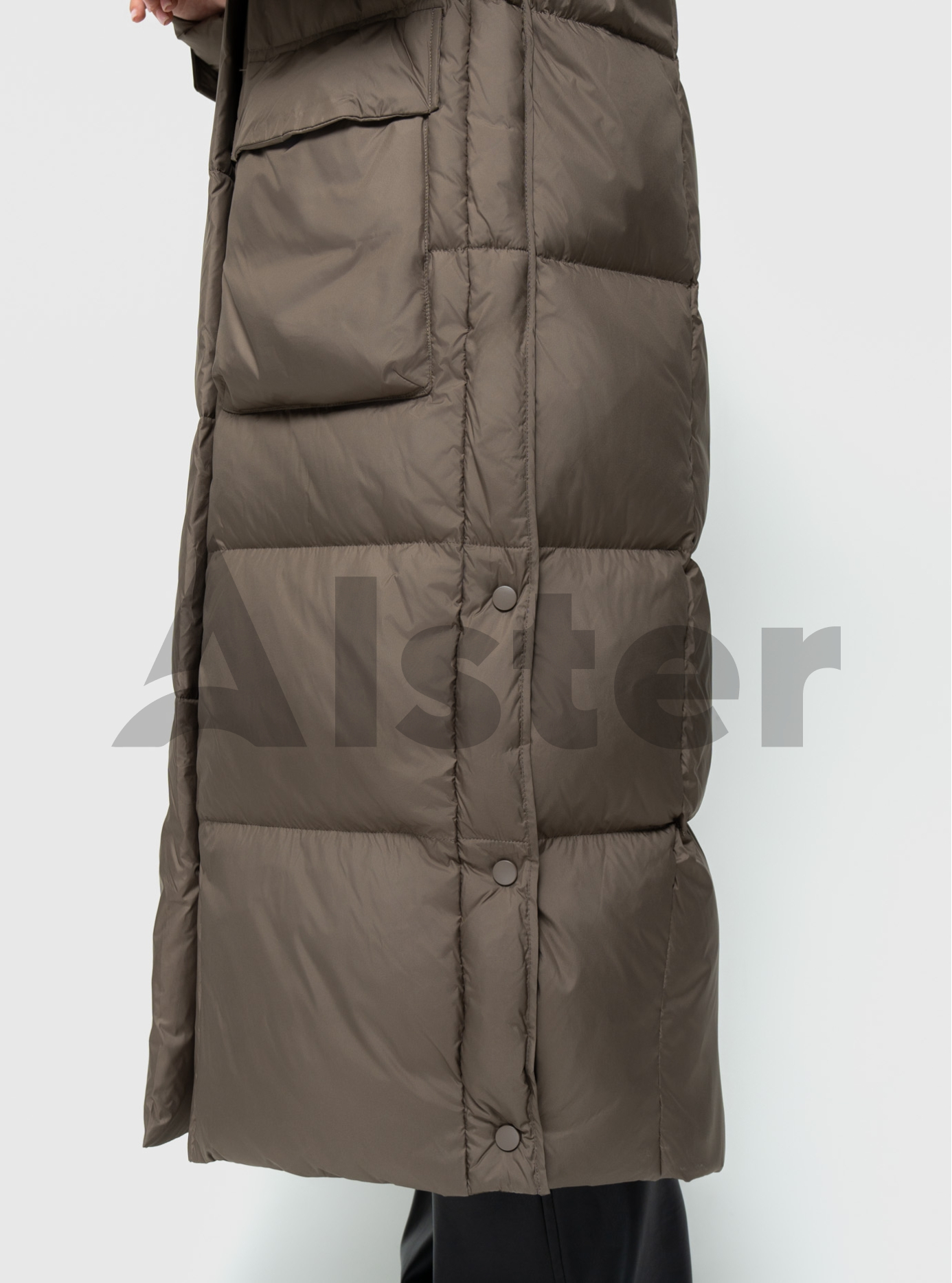 Женский зимний длинный пуховик Clasna 805 Светло-оливковый S (24D805DW-04): фото - Alster.ua