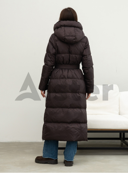 Длинный женский пуховик CLASNA 170 с капюшоном