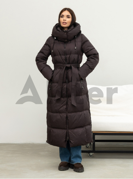 Длинный женский пуховик CLASNA 170 с капюшоном