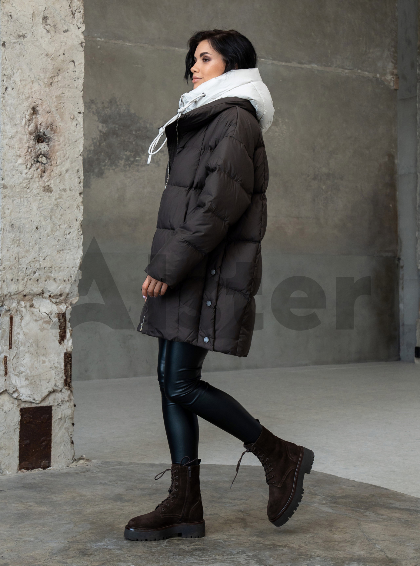 Женский пуховик Clasna 25D3004DW Шоколадный S (25D3004DW-06): фото - Alster.ua