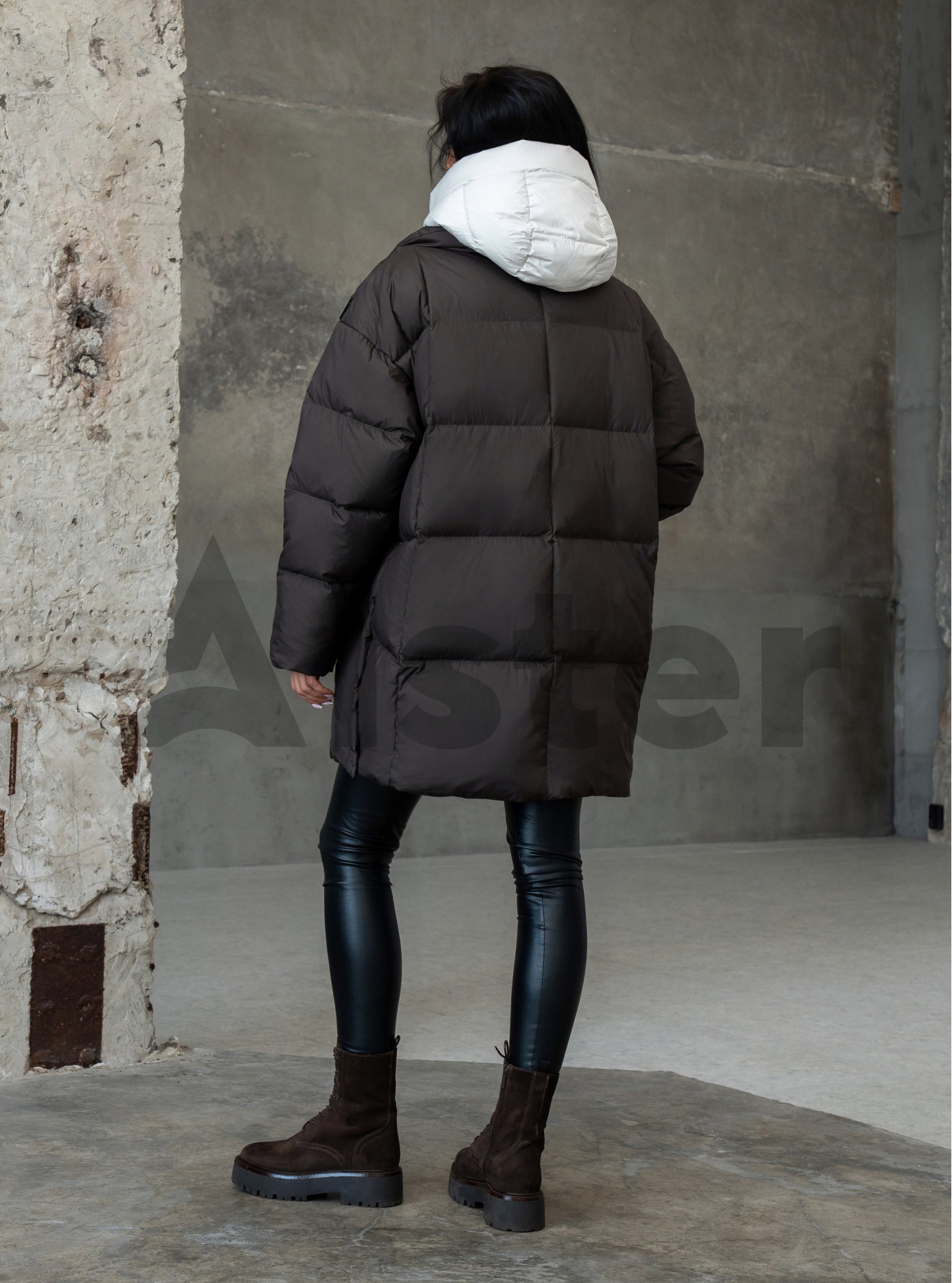 Женский пуховик Clasna 25D3004DW Шоколадный S (25D3004DW-06): фото - Alster.ua