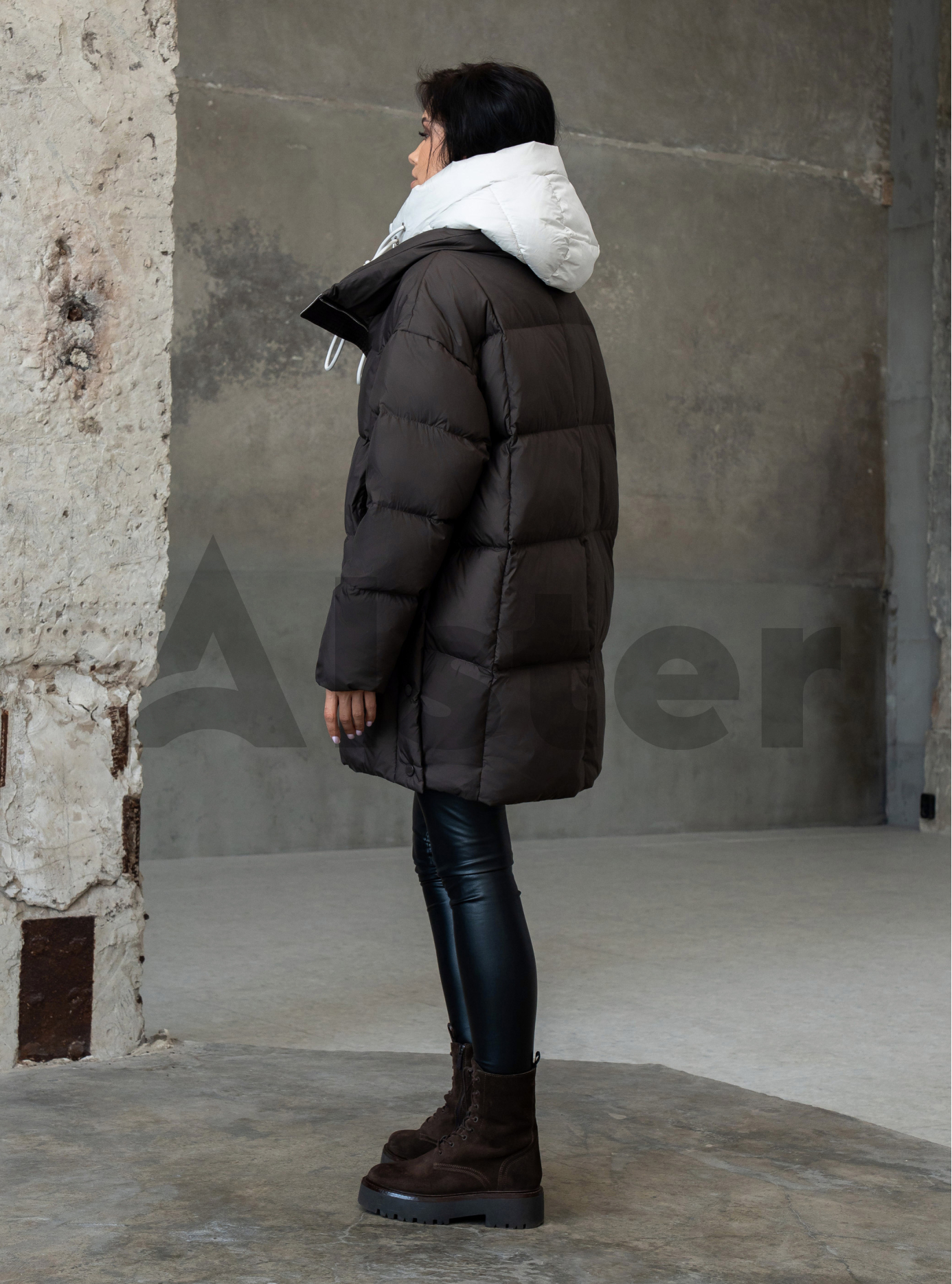 Женский пуховик Clasna 25D3004DW Шоколадный S (25D3004DW-06): фото - Alster.ua
