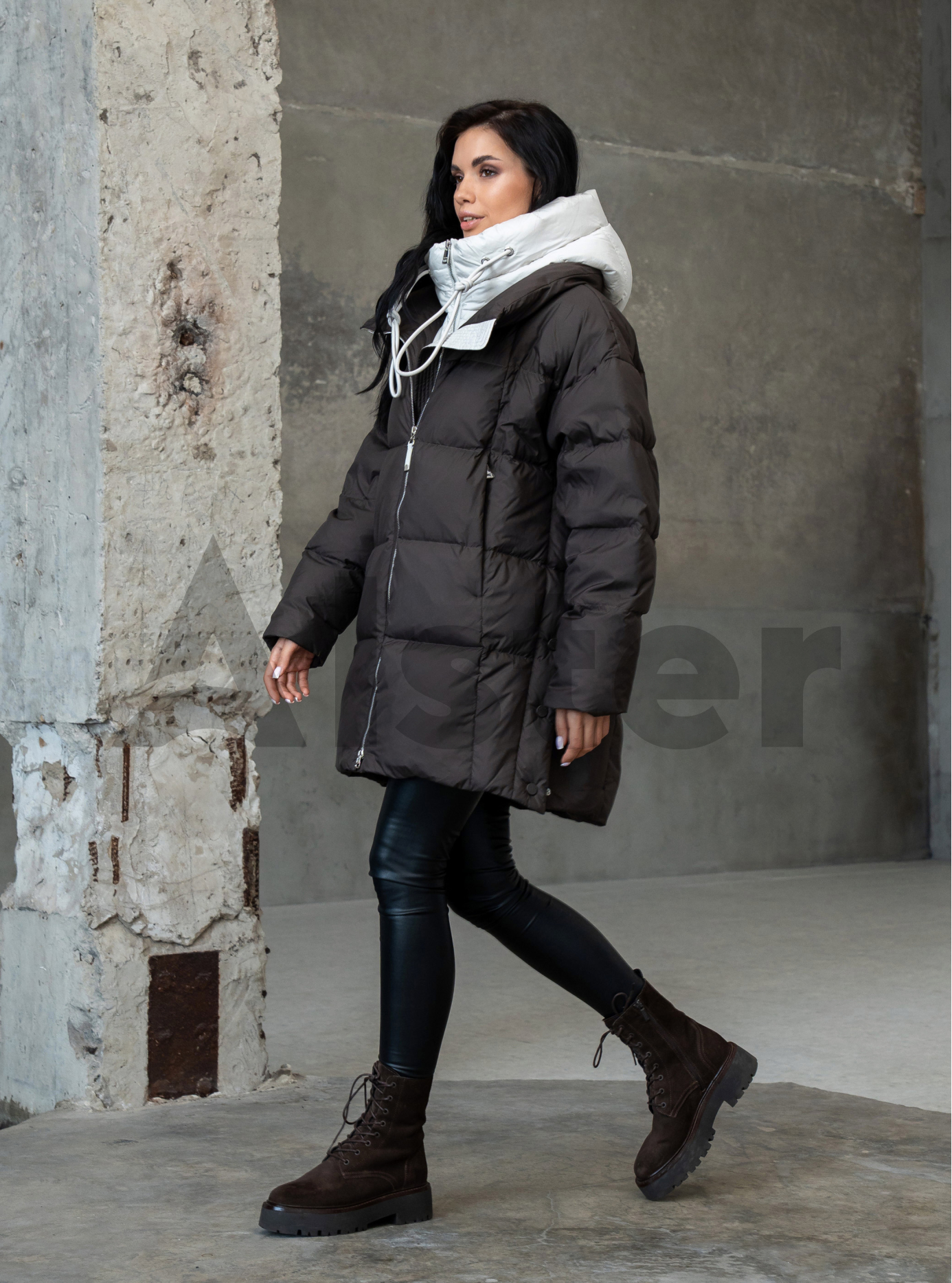Женский пуховик Clasna 25D3004DW Шоколадный S (25D3004DW-06): фото - Alster.ua