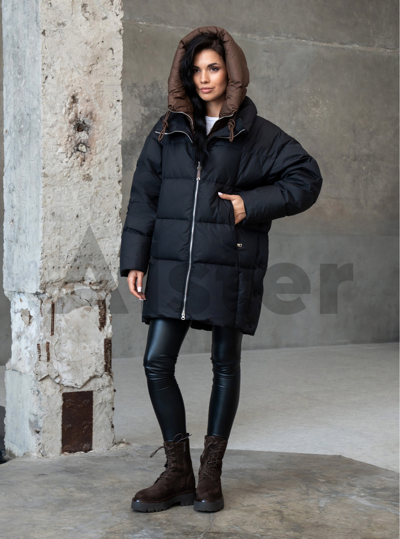 Женский пуховик Clasna 25D3004DW Чёрный L (25D3004DW-03): фото - Alster.ua
