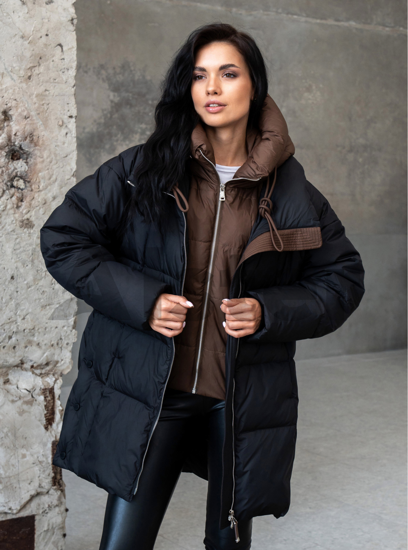 Женский пуховик Clasna 25D3004DW Чёрный M (25D3004DW-02): фото - Alster.ua