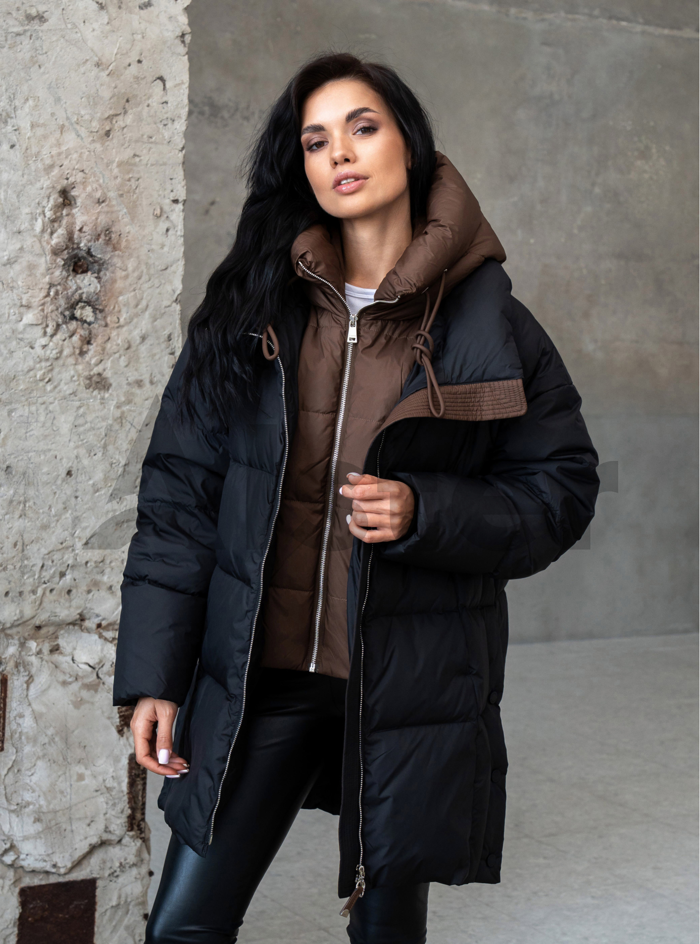 Женский пуховик Clasna 25D3004DW Чёрный M (25D3004DW-02): фото - Alster.ua