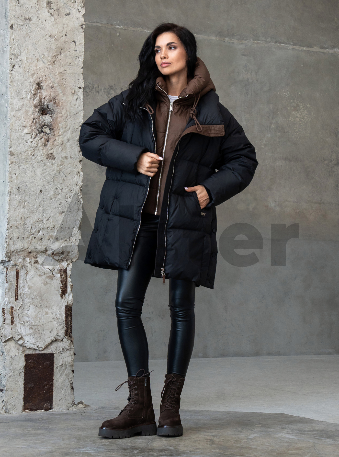 Женский пуховик Clasna 25D3004DW Чёрный S (25D3004DW-01): фото - Alster.ua