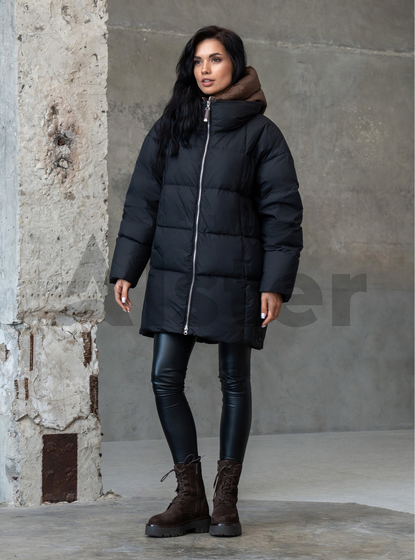 Женский пуховик Clasna 25D3004DW Чёрный M (25D3004DW-02): фото - Alster.ua