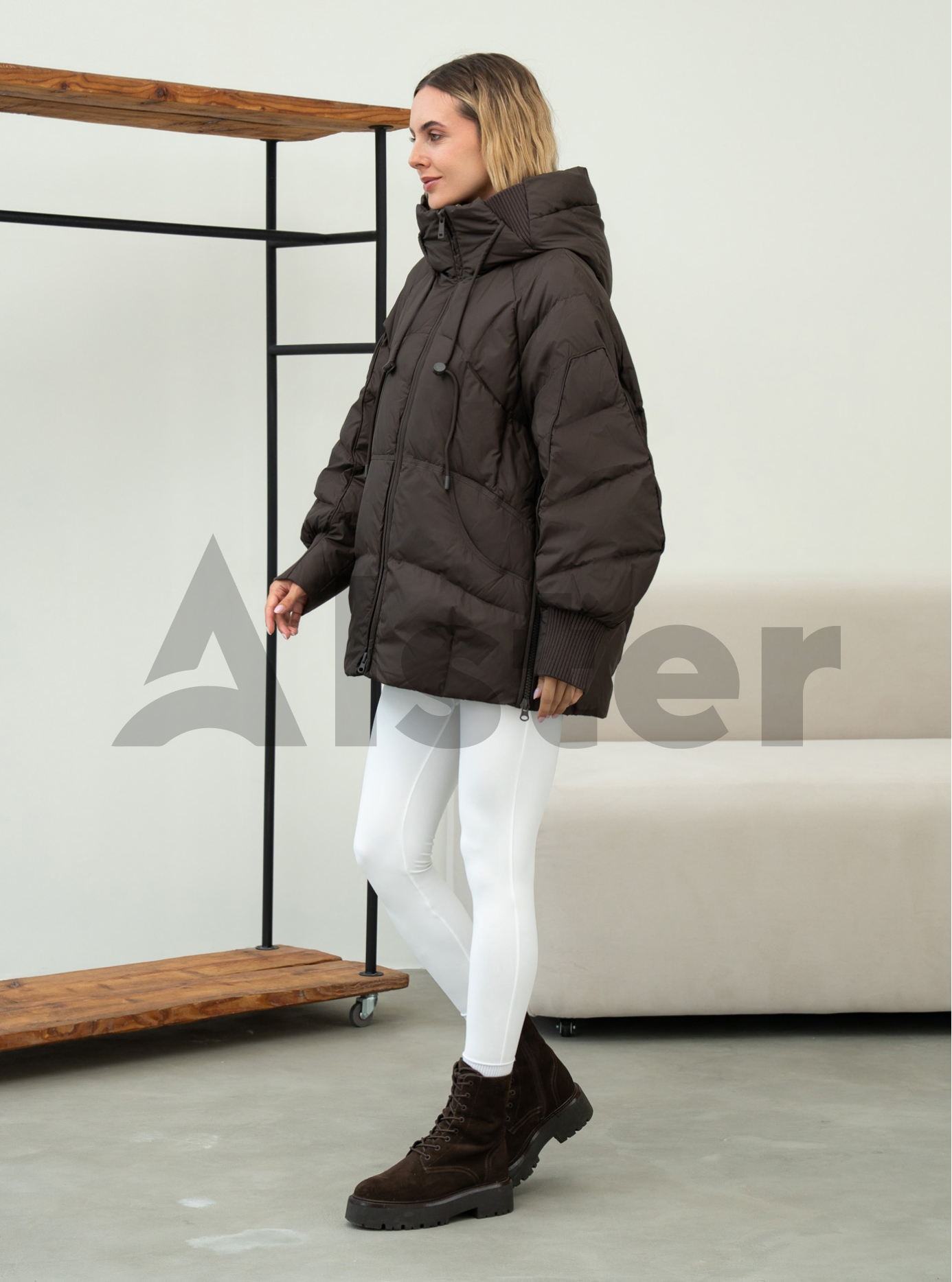 Зимний женский пуховик Clasna 25D667DW Коричневый XL (25D667DW-29): фото - Alster.ua