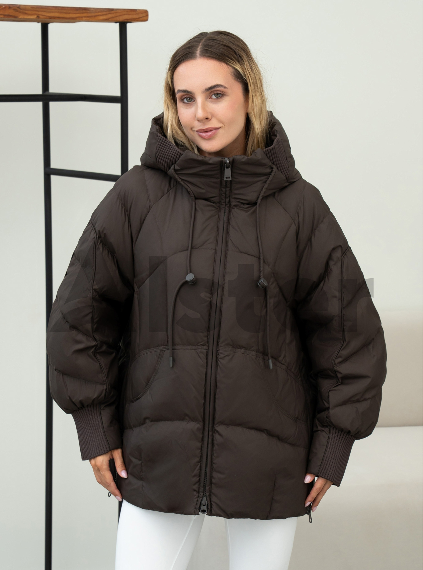 Зимний женский пуховик Clasna 25D667DW Коричневый XL (25D667DW-29): фото - Alster.ua
