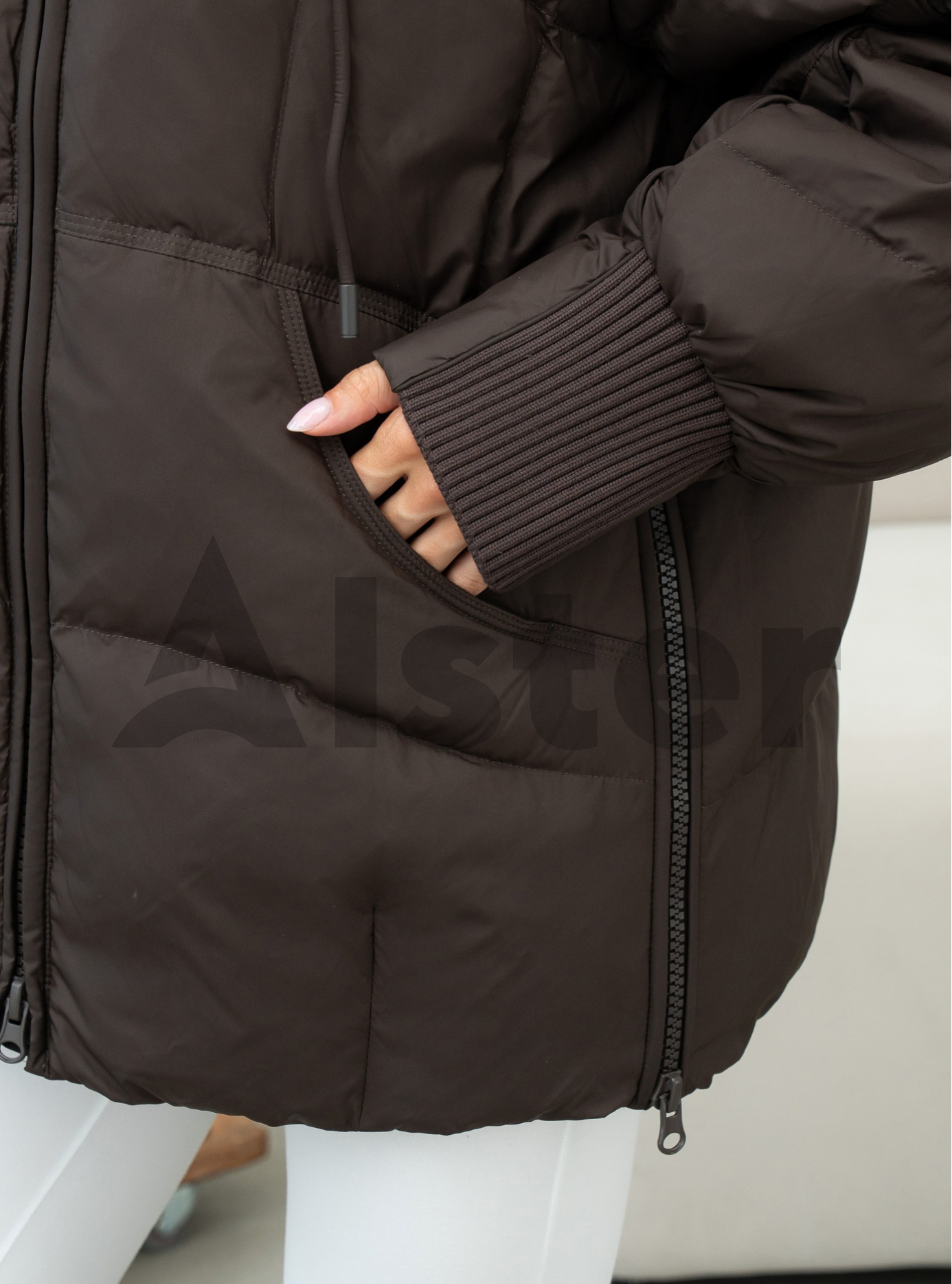 Зимний женский пуховик Clasna 25D667DW Коричневый XL (25D667DW-29): фото - Alster.ua