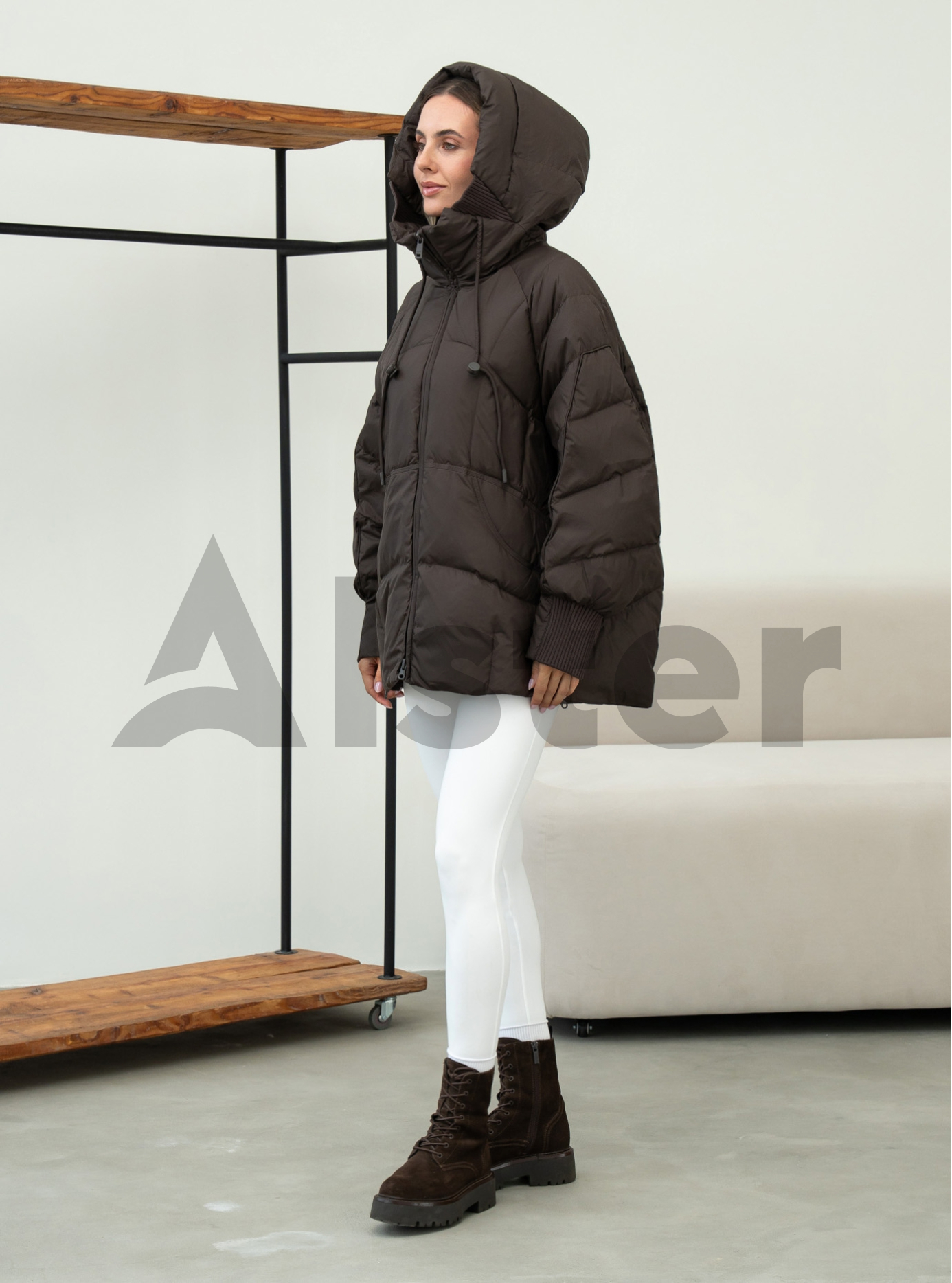 Зимний женский пуховик Clasna 25D667DW Коричневый XL (25D667DW-29): фото - Alster.ua