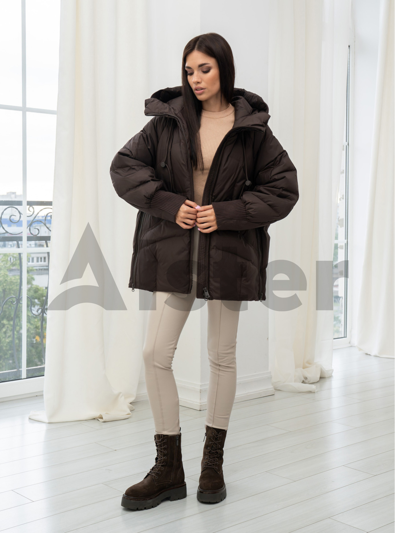 Зимний женский пуховик Clasna 25D667DW Шоколадный XL (25D667DW-13): фото - Alster.ua Зимний женский пуховик Clasna 25D667DW Шоколадный XL (25D667DW-13): фото - Alster.ua