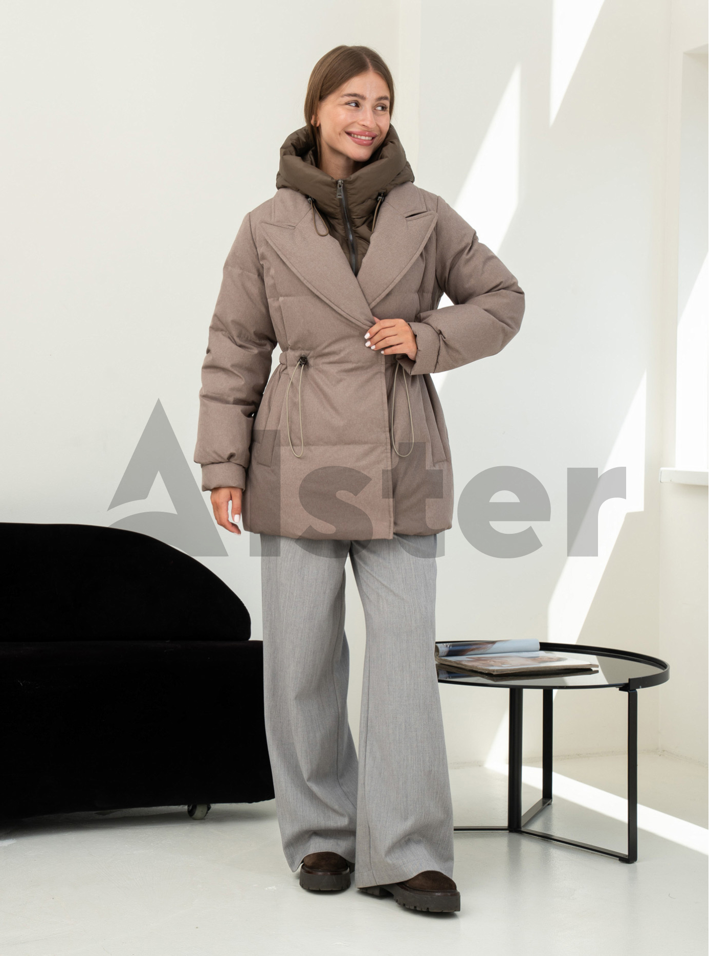 Жіночий пуховик Clasna 25D8528DW Пісочний M (25D8528DW-05): фото - Alster.ua