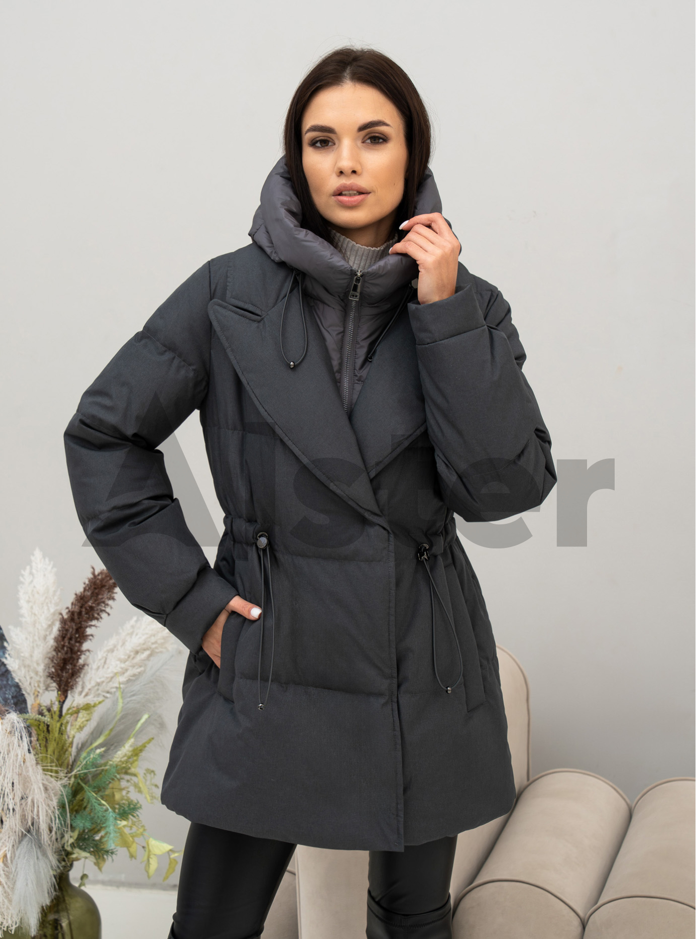 Женский пуховик Clasna 25D8528DW Графитовый M (25D8528DW-02): фото - Alster.ua